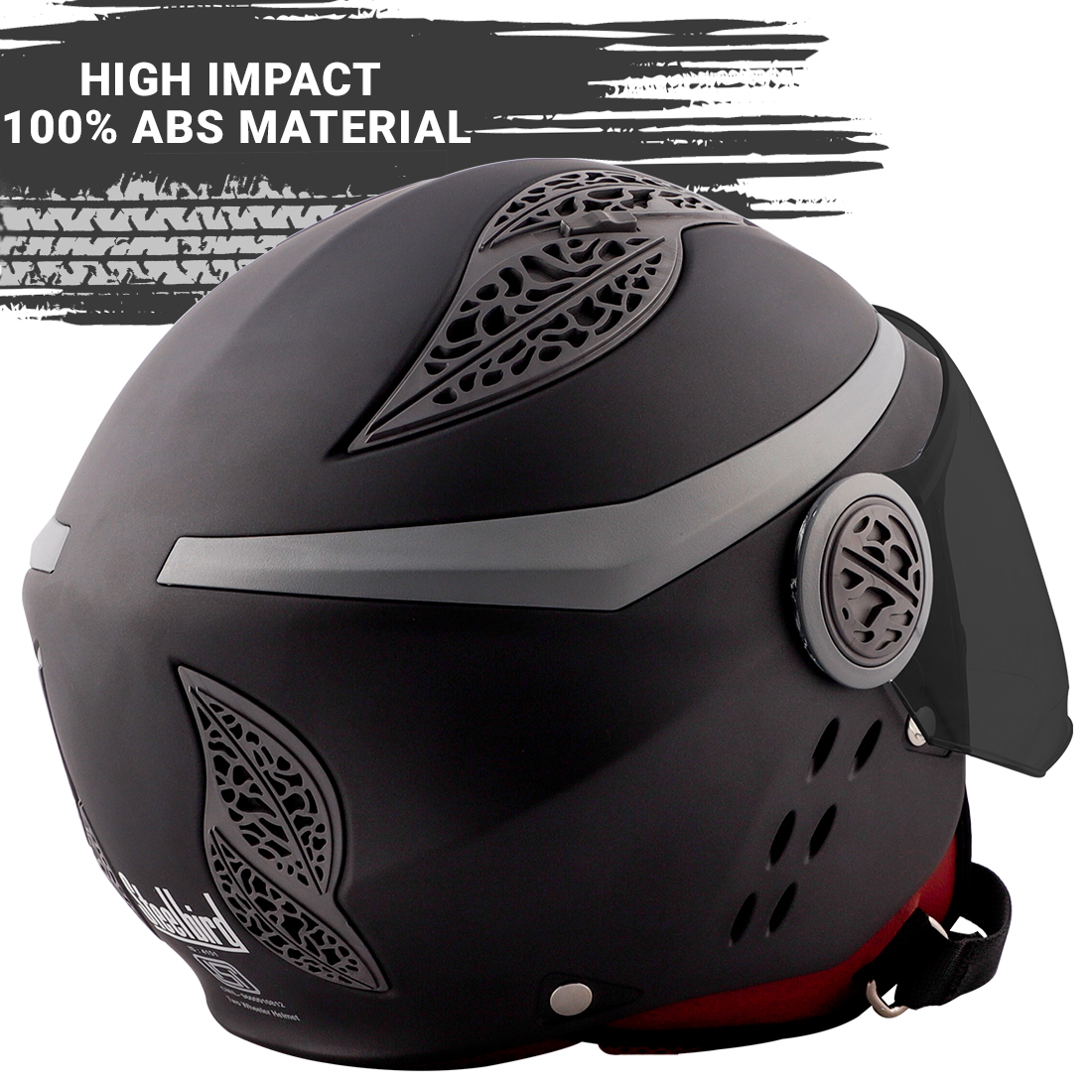 Steelbird Fairy Specially Designed ISI Certified Helmet For Girls || Womens  (Glossy H. Grey With Smoke Visor)