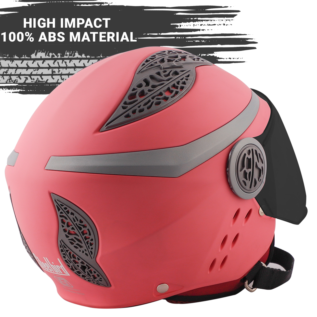 Steelbird Fairy Specially Designed ISI Certified Helmet For Girls || Womens  (Glossy Dark Pink With Smoke Visor)
