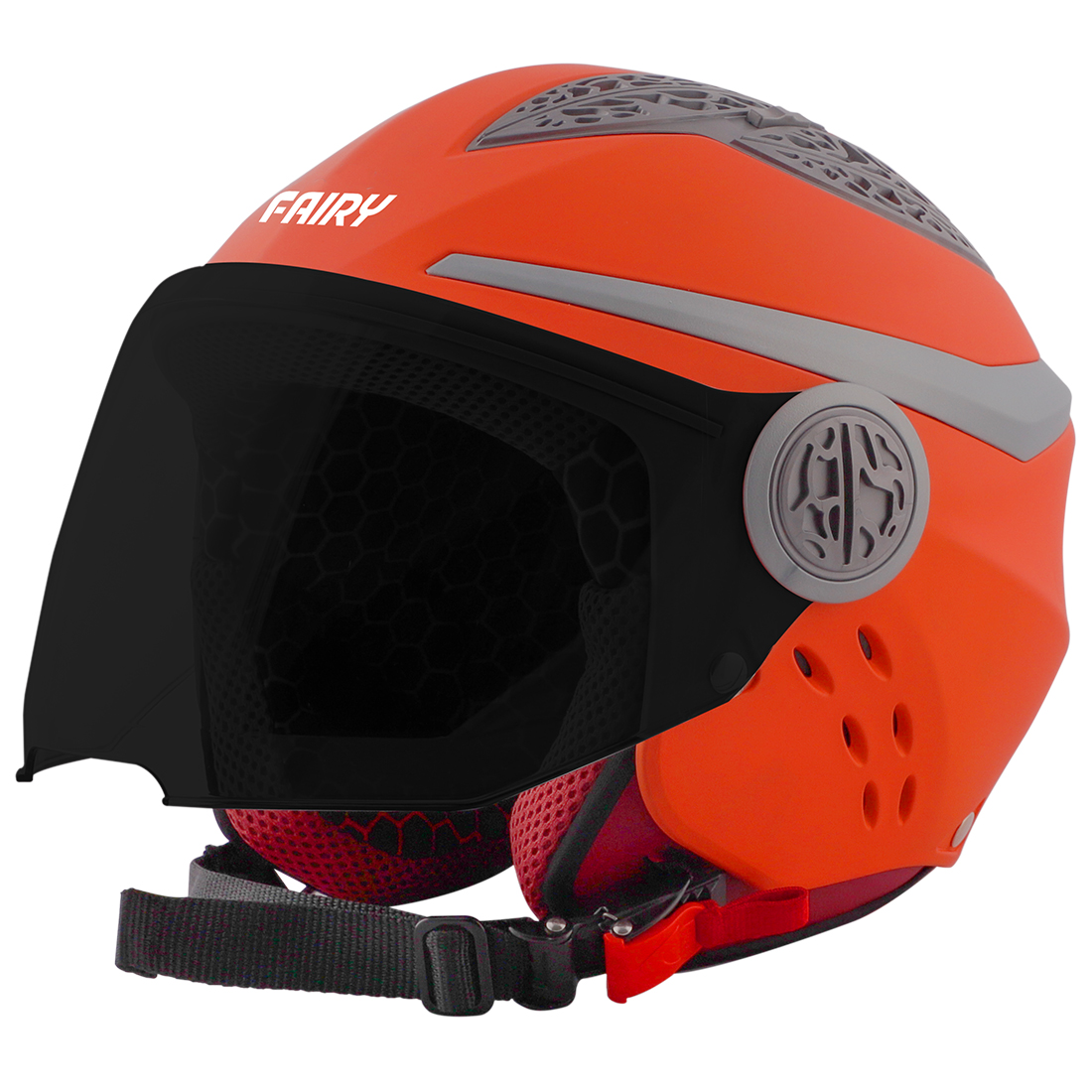 Steelbird Fairy Specially Designed ISI Certified Helmet For Girls || Womens  (Matt Coral Orange With Smoke Visor)