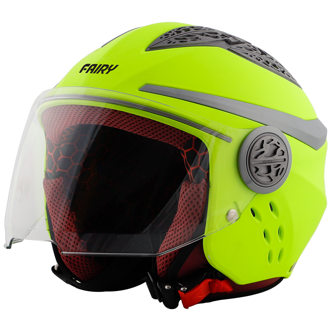 Steelbird Fairy Specially Designed ISI Certified Helmet for Girls || Womens  (Glossy Fluo Neon with Clear Visor)