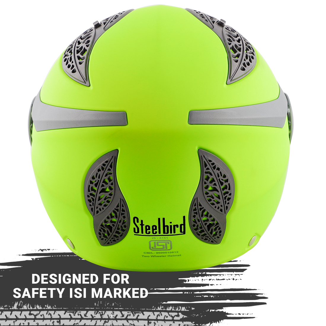 Steelbird Fairy Specially Designed ISI Certified Helmet For Girls || Womens  (Glossy Fluo Neon With Clear Visor)