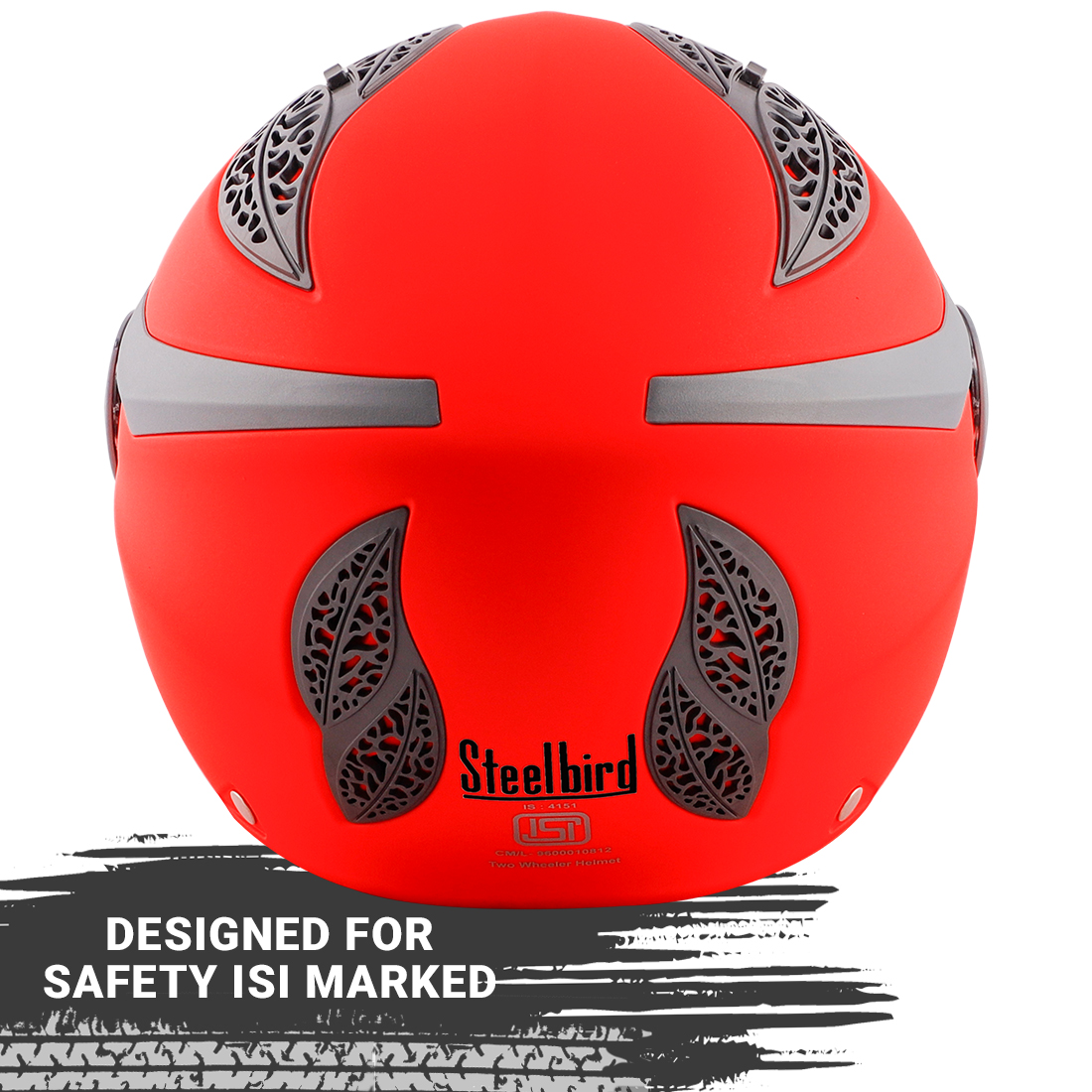 Steelbird Fairy Specially Designed ISI Certified Helmet For Girls || Womens  (Glossy Fluo Red With Clear Visor)