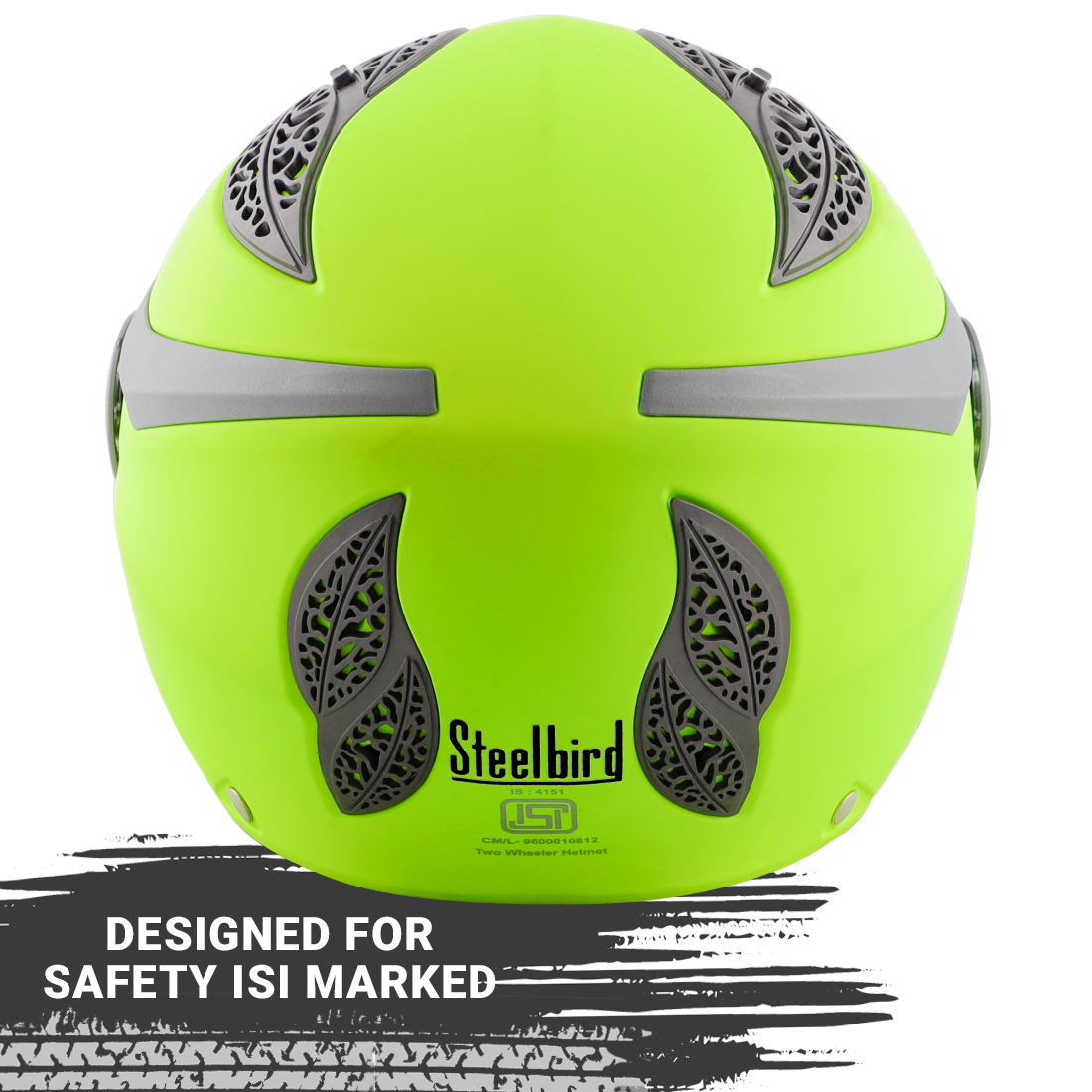 Steelbird Fairy Specially Designed ISI Certified Helmet For Girls || Womens  (Glossy Fluo Neon With Smoke Visor)