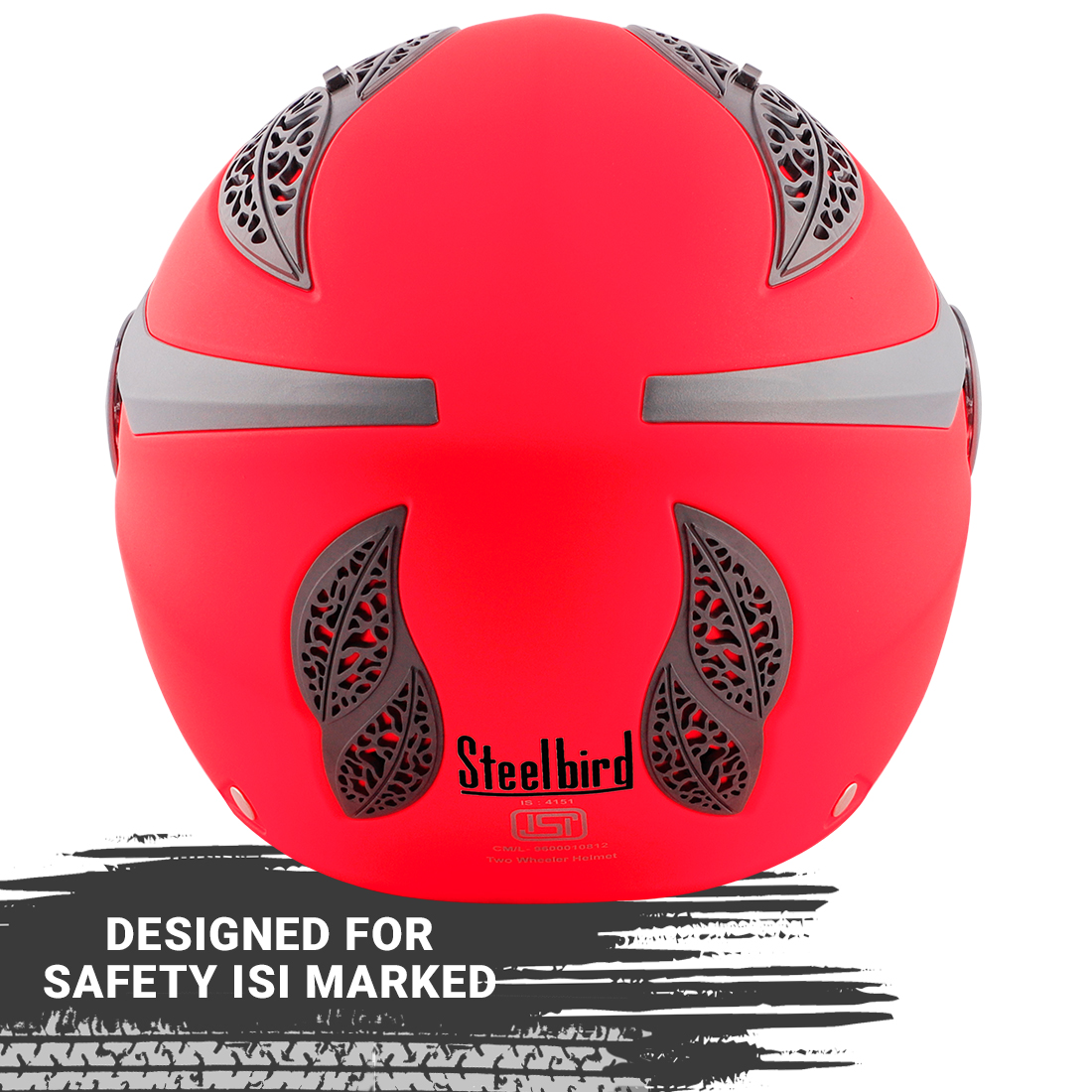 Steelbird Fairy Specially Designed ISI Certified Helmet For Girls || Womens  (Glossy Fluo Watermelon With Smoke Visor)
