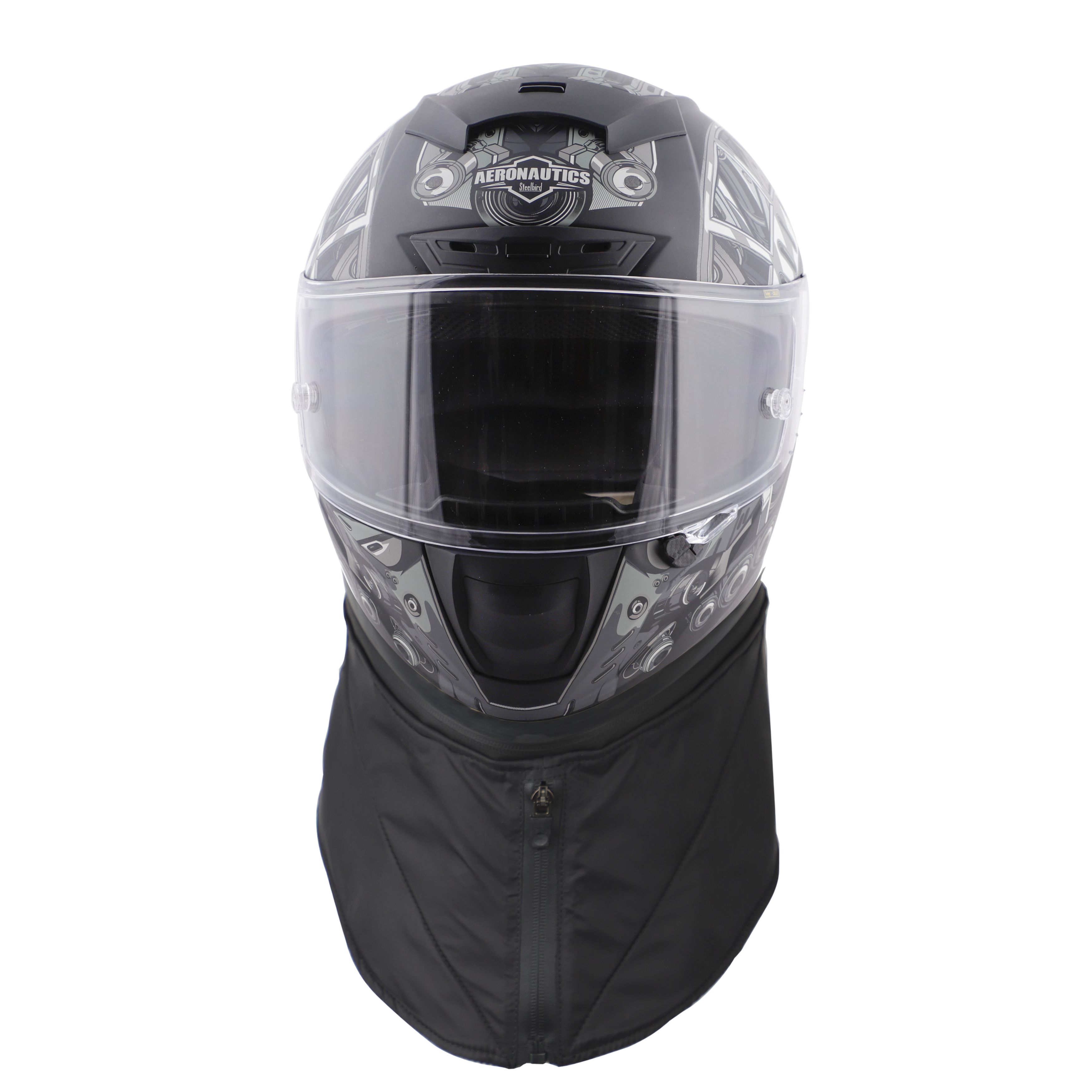 SA-2 Terminator 2.0 Winter/Summer Mat Black With Grey (Anti-Fog Shield Visor)