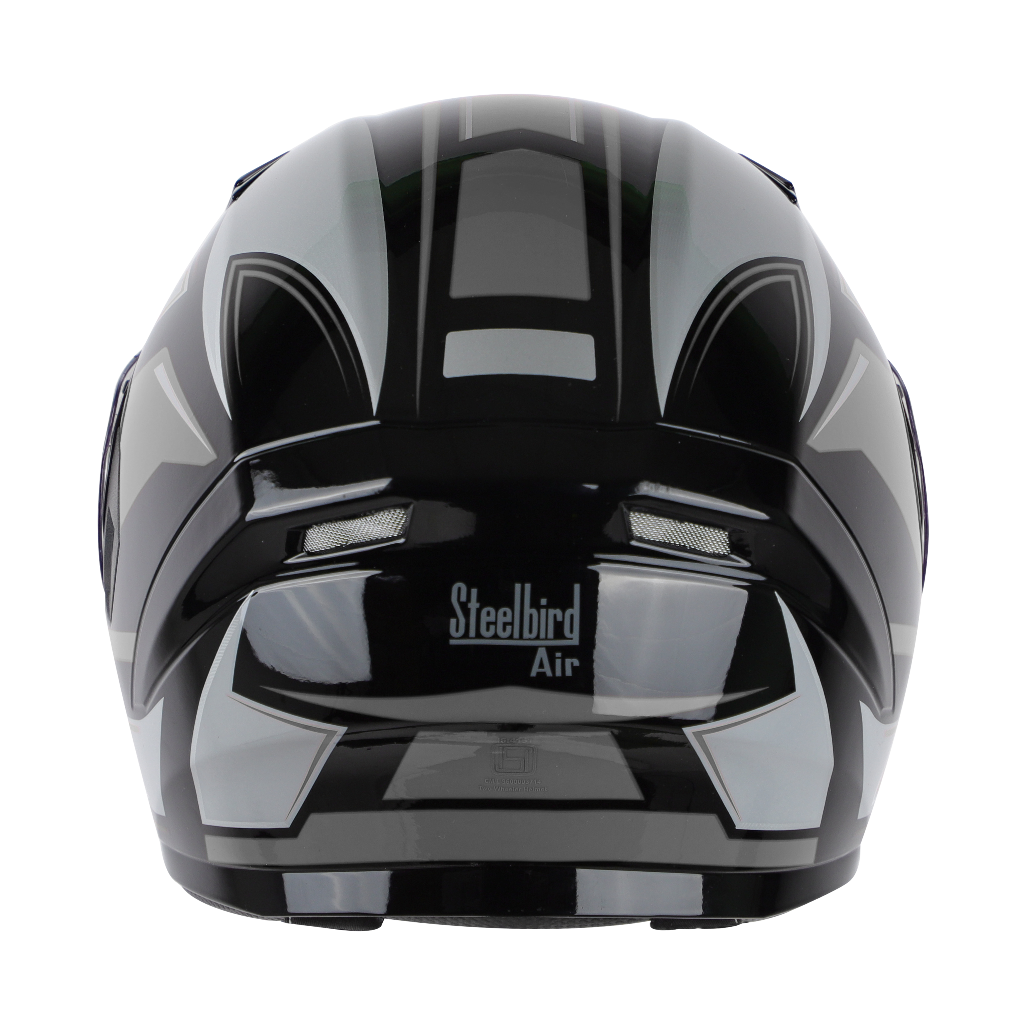 SBA-21 AIR CARBON GLOSSY BLACK WITH GREY (WITH CHROME SILVER INNER SUNSHIELD)