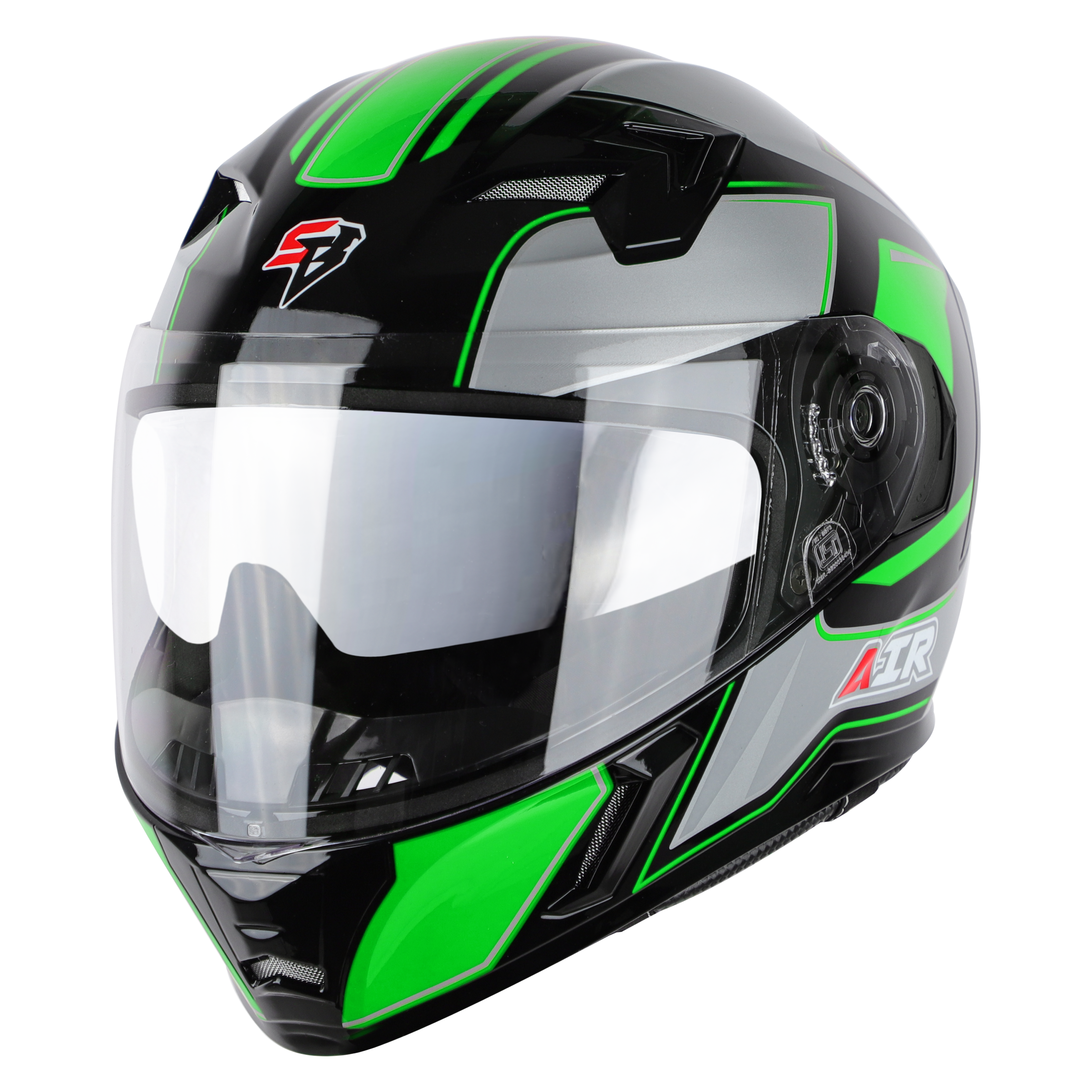 SBA-21 AIR CARBON MAT BLACK WITH GREEN (WITH CHROME SILVER  INNER SUNSHIELD)