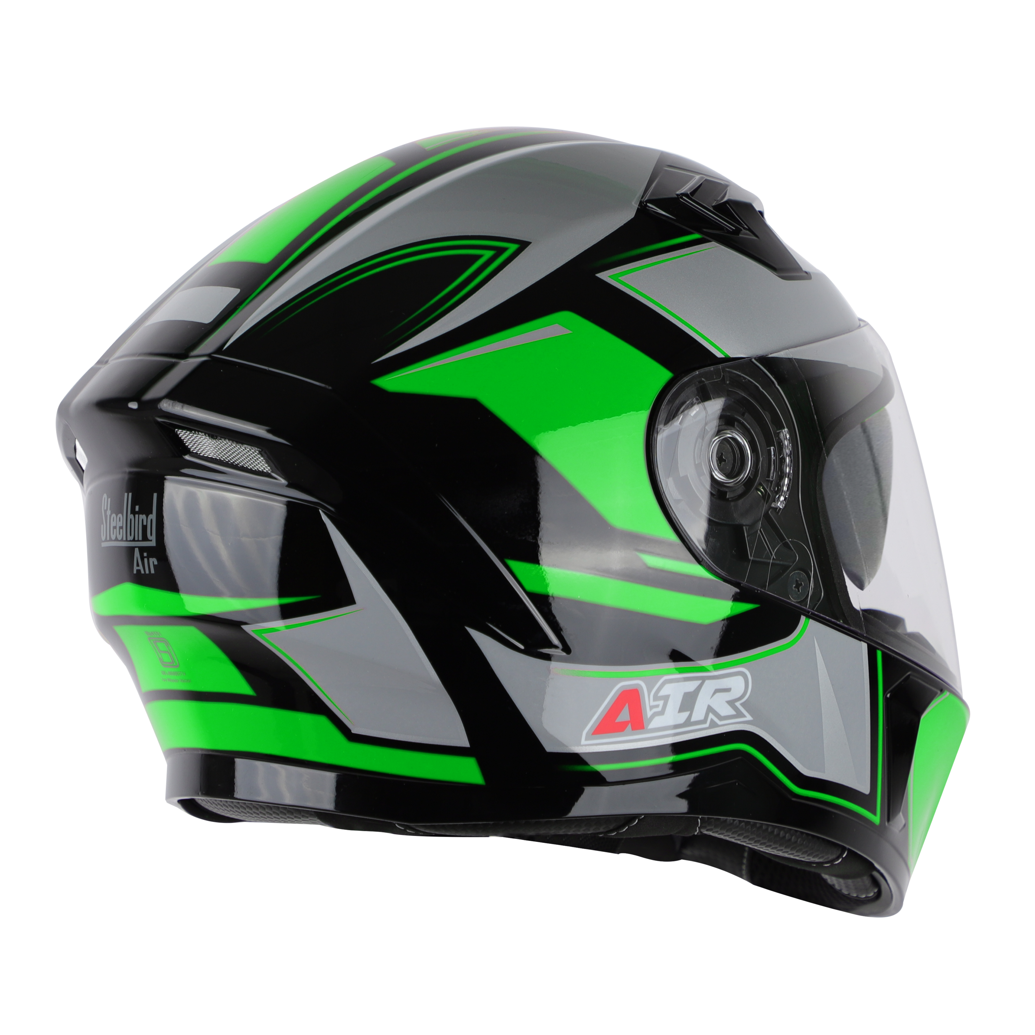 SBA-21 AIR CARBON MAT BLACK WITH GREEN (WITH CHROME SILVER  INNER SUNSHIELD)