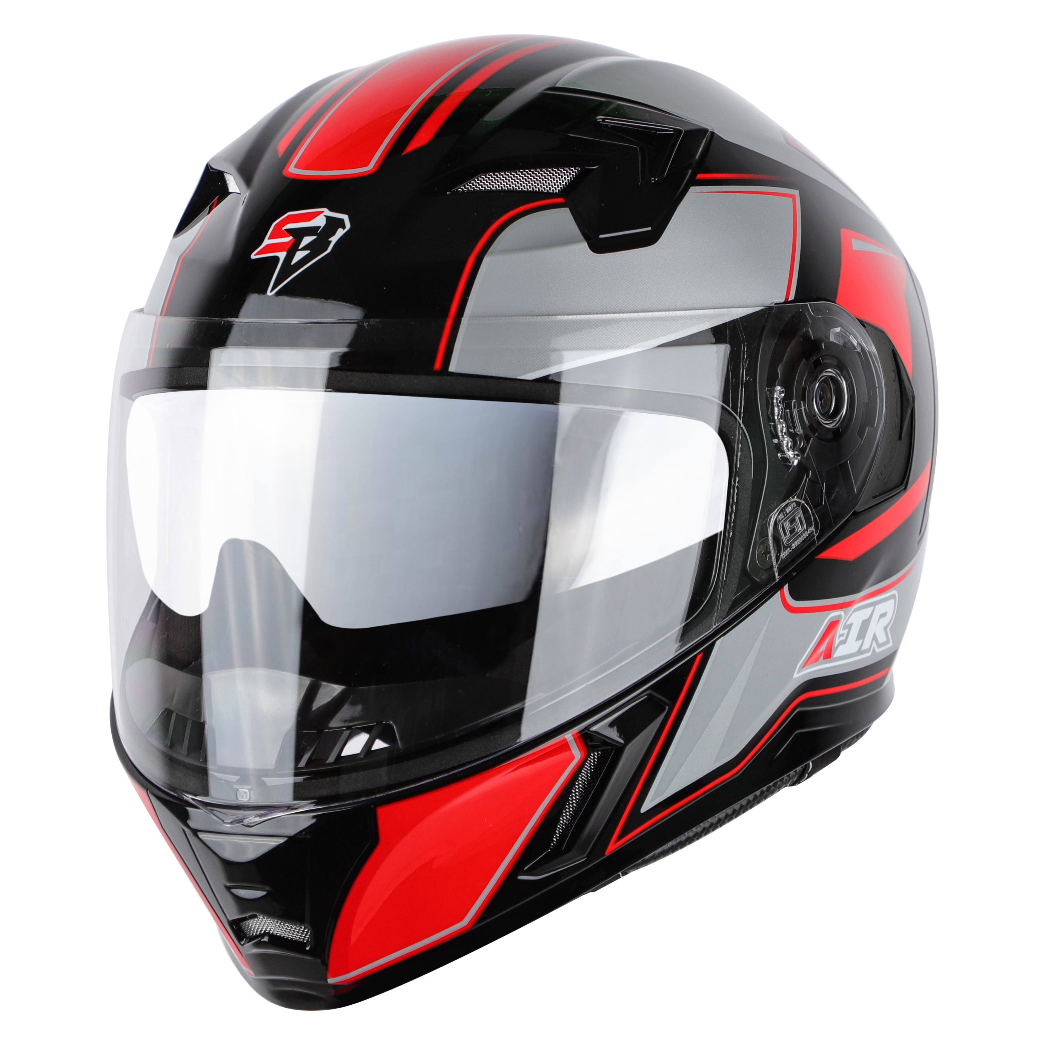 SBA-21 AIR CARBON MAT BLACK WITH RED (WITH CHROME SILVER INNER SUNSHIELD)