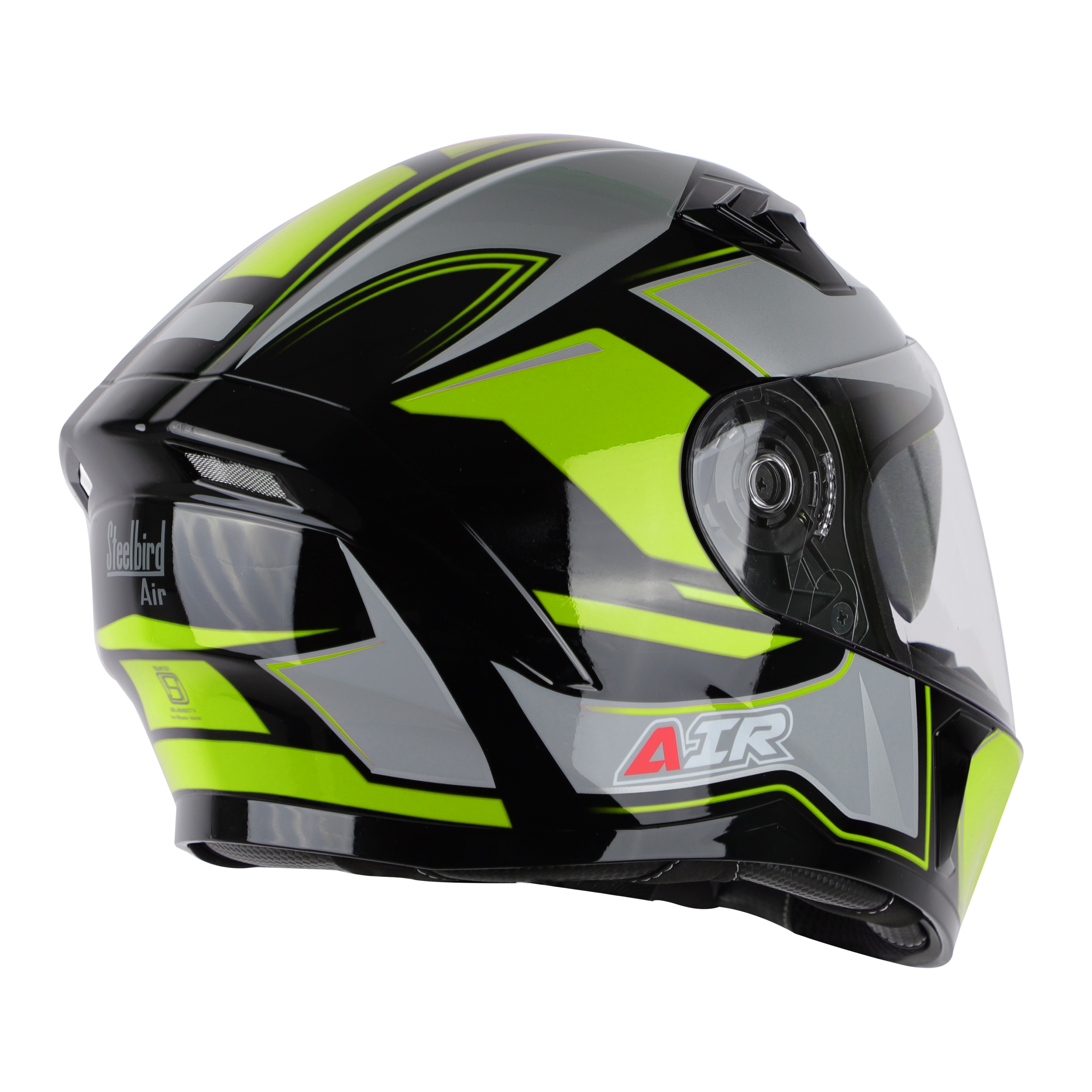 SBA-21 AIR CARBON MAT BLACK WITH NEON (WITH CHROME SILVER INNER SUNSHIELD)