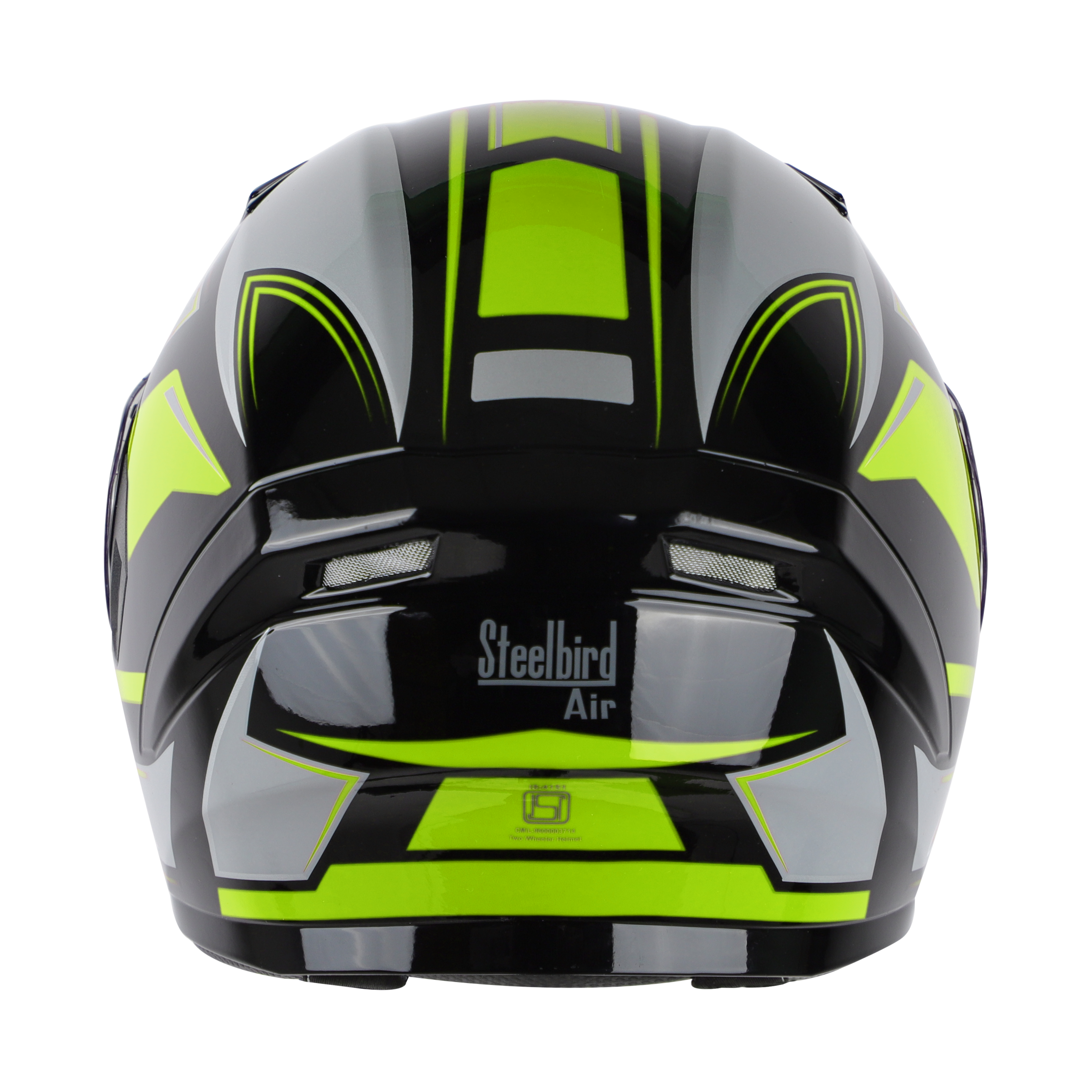 SBA-21 AIR CARBON GLOSSY BLACK WITH NEON (WITH CHROME SILVER  INNER SUNSHIELD)