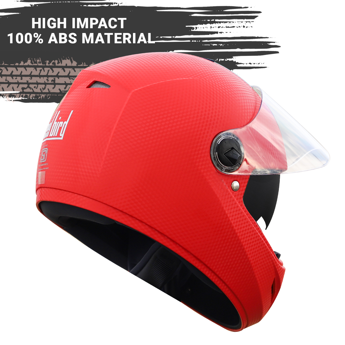 Steelbird Cyborg Double Visor Full Face Helmet, Inner Smoke Sun Shield And Outer Clear Visor ( Dashing Red )