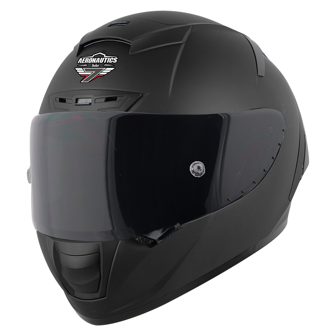 Steelbird SA-5 7Wings Aeronautics Full Face DOT Certified Helmet (Glossy Black Fitted with Clear Visor and Extra Anti Fog Smoke Visor)