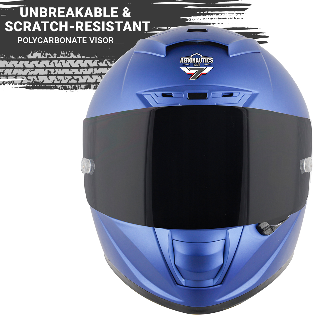 Steelbird SA-5 7Wings Aeronautics Full Face DOT Certified Helmet (Glossy Y. Blue Fitted With Clear Visor And Extra Anti Fog Smoke Visor)