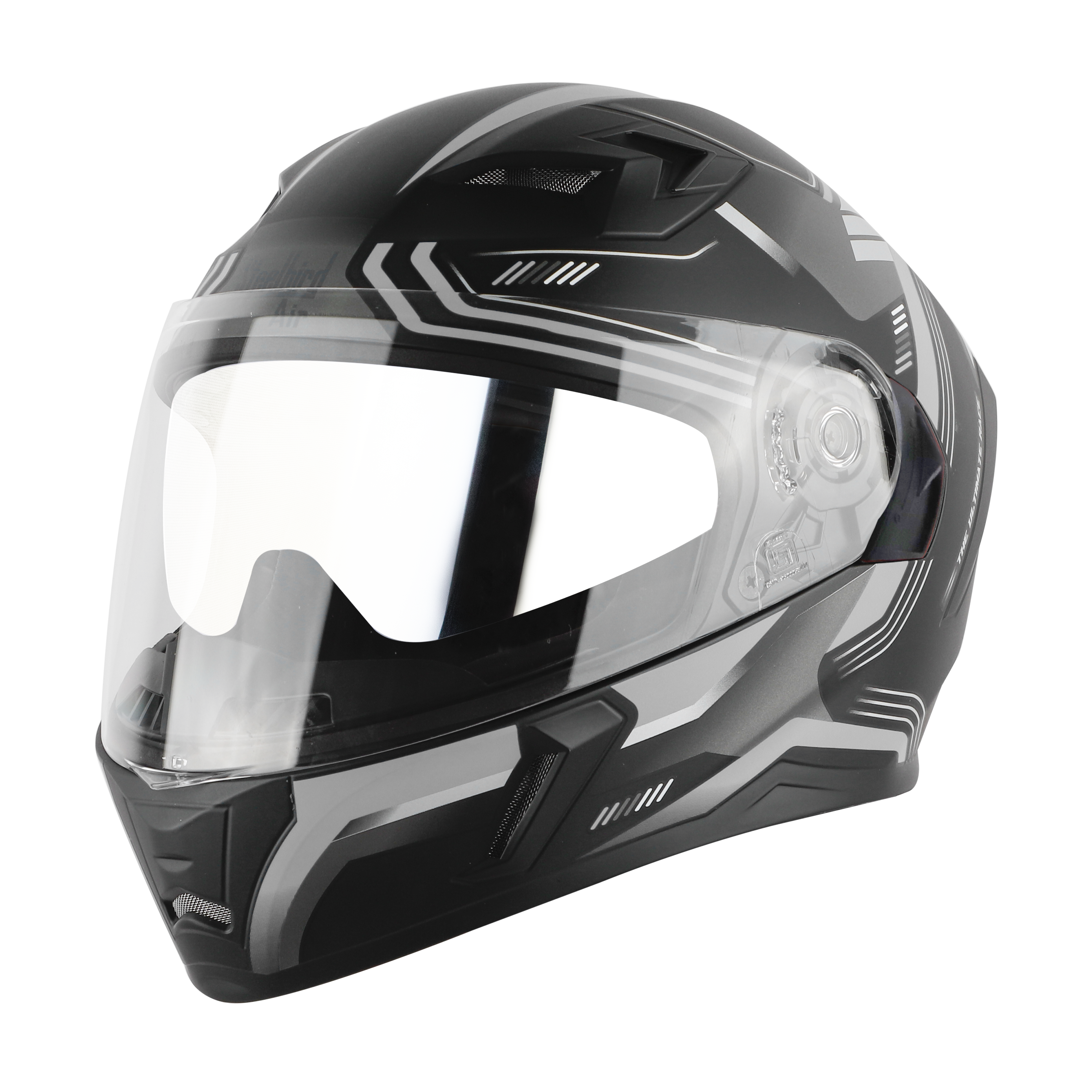 SBA-21 ULTIMATE RACE PREMIUM GLOSSY BLACK WITH GREY (WITH CHROME SILVER INNER SUNSHIELD, WITH HIGH-END INTERIOR)