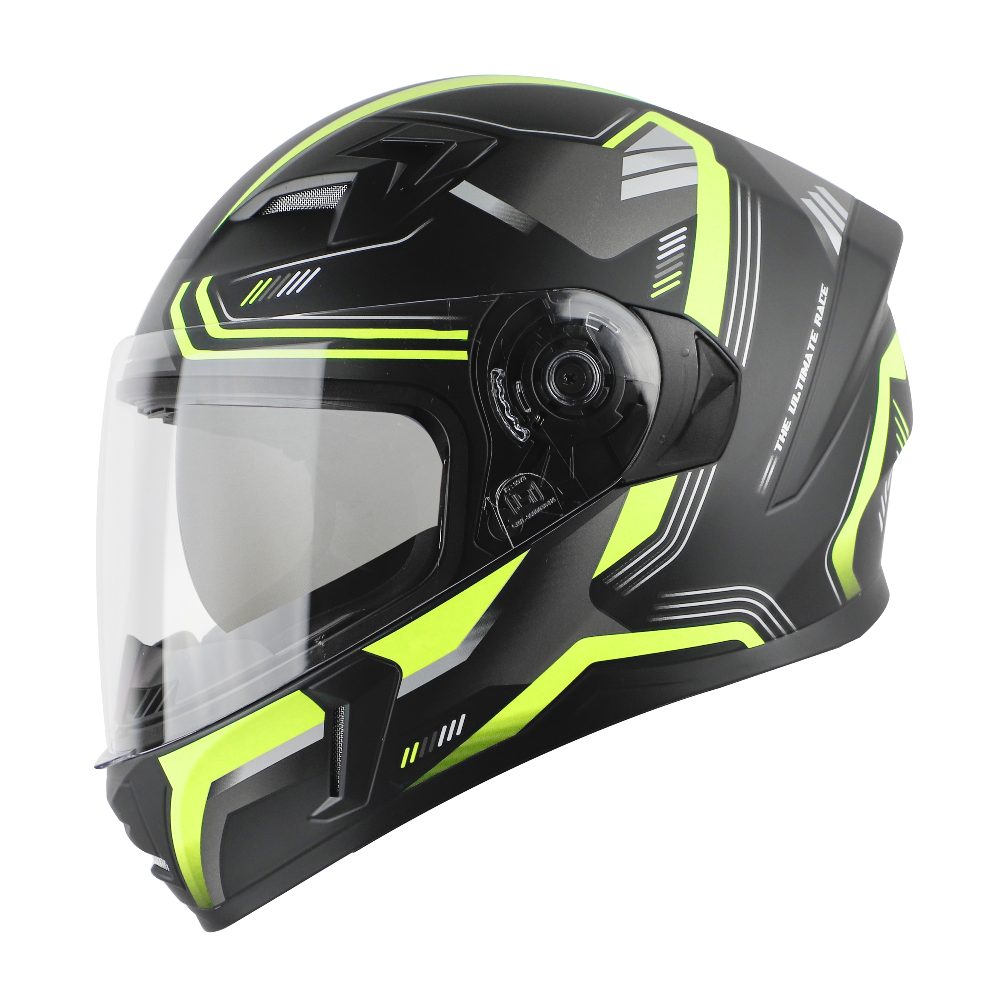SBA-21 ULTIMATE RACE PREMIUM GLOSSY BLACK WITH NEON (WITH CHROME SILVER INNER SUNSHIELD, WITH HIGH-END INTERIOR)
