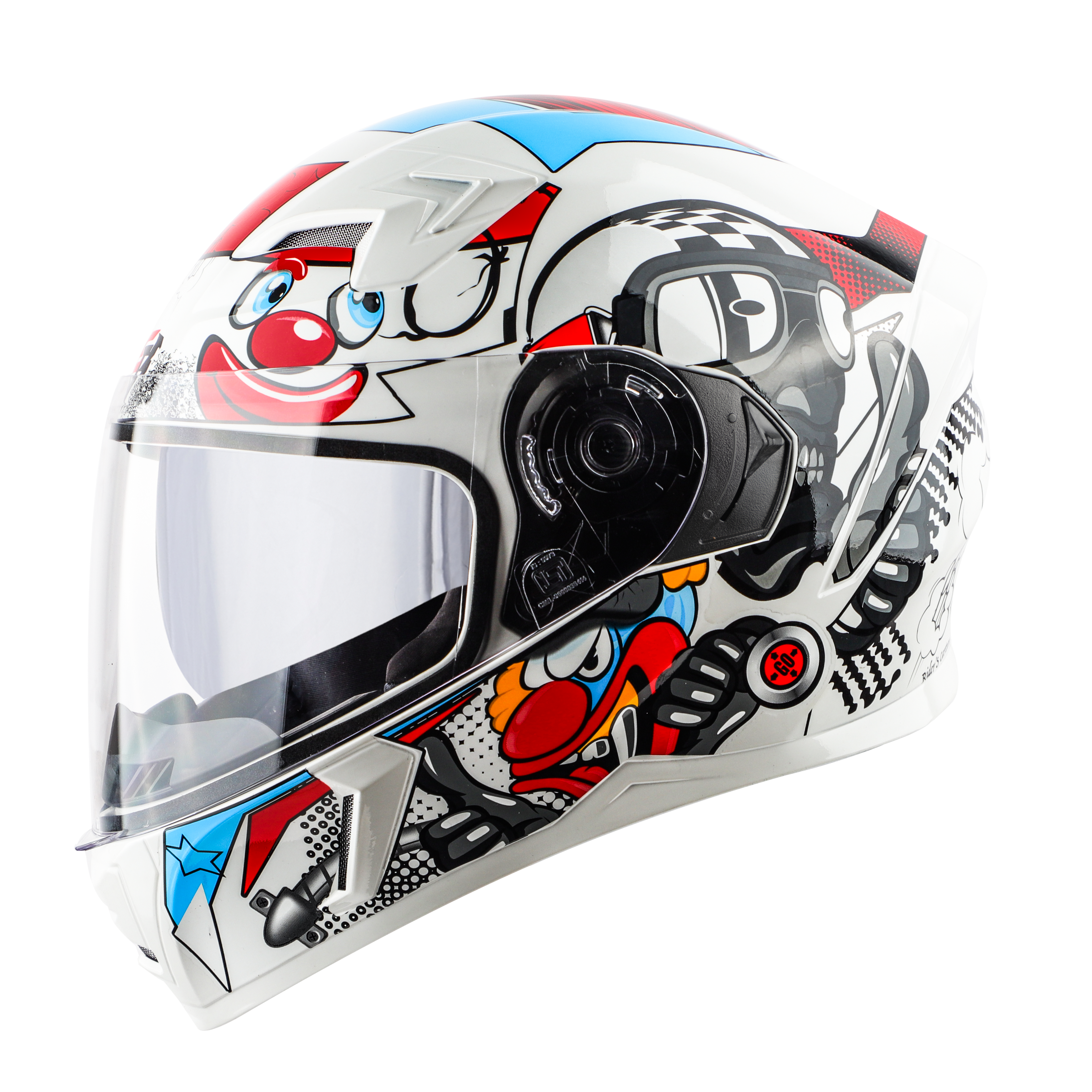 SBA-21 COMIC PREMIUM GLOSSY WHITE WITH WHITE (WITH CHROME SILVER INNER SUNSHIELD, WITH HIGH-END INTERIOR)