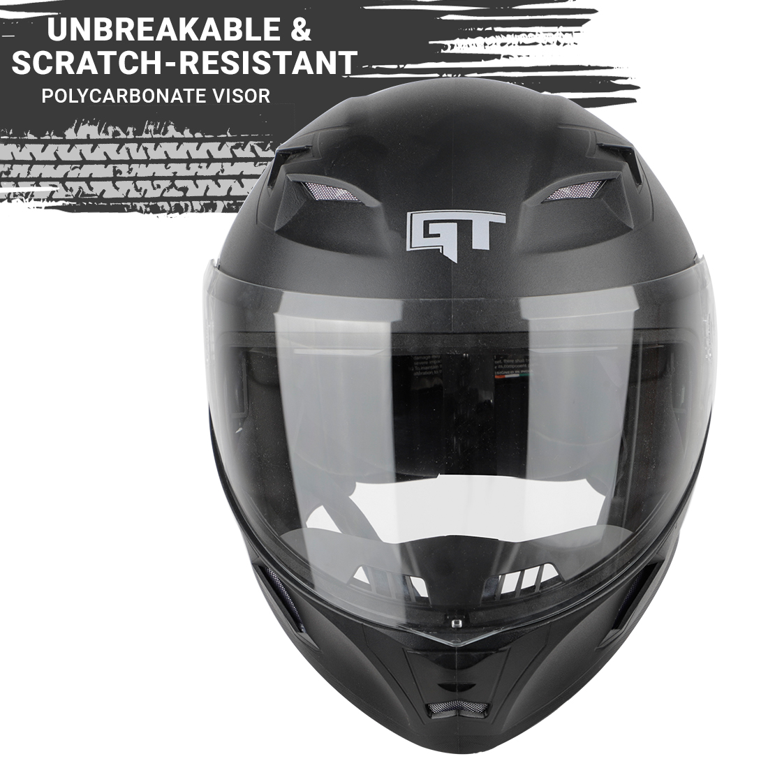 Steelbird SBA-21 GT Full Face ISI Certified Helmet (Dashing Black With Clear Visor)