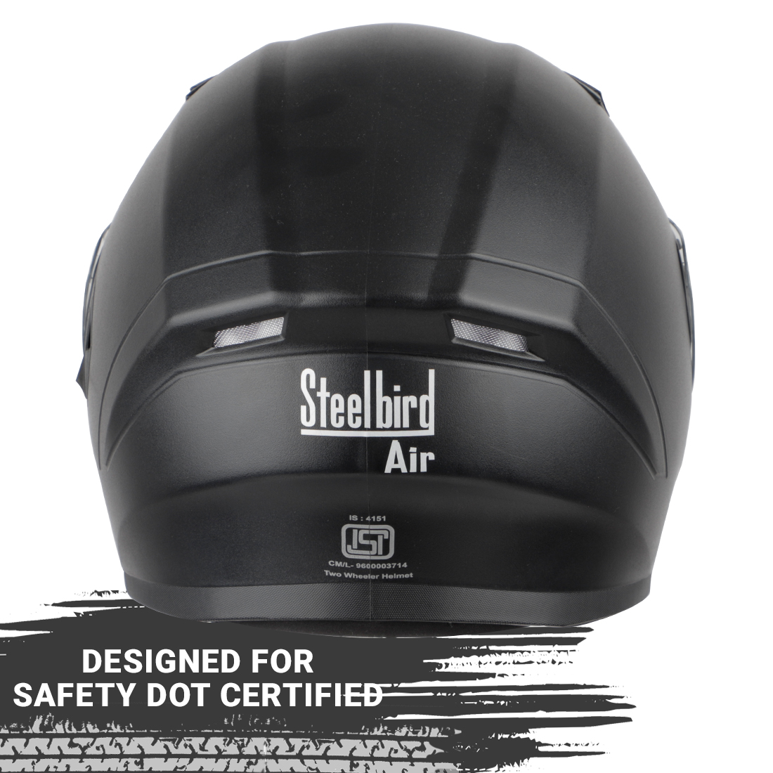 Steelbird SBA-21 GT Full Face ISI Certified Helmet (Dashing Black With Clear Visor)