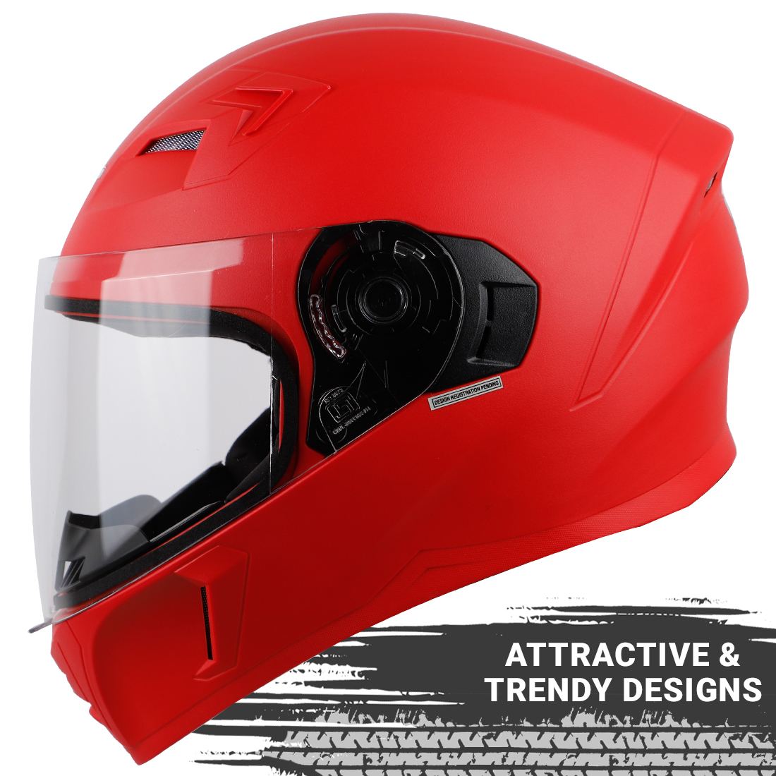 Steelbird SBA-21 GT Full Face ISI Certified Helmet (Dashing Red With Clear Visor)