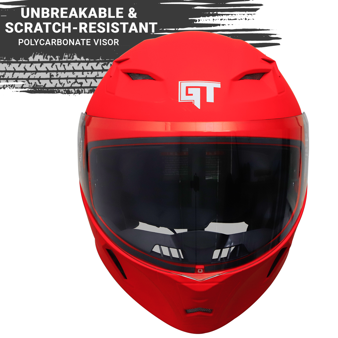 Steelbird SBA-21 GT Full Face ISI Certified Helmet (Dashing Red With Clear Visor)