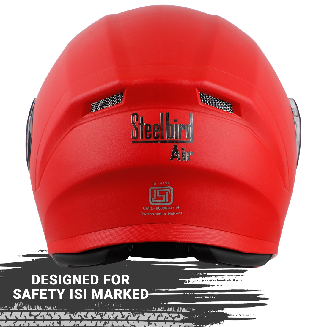 Steelbird SBA-21 GT Full Face ISI Certified Helmet (Dashing Red With Clear Visor)