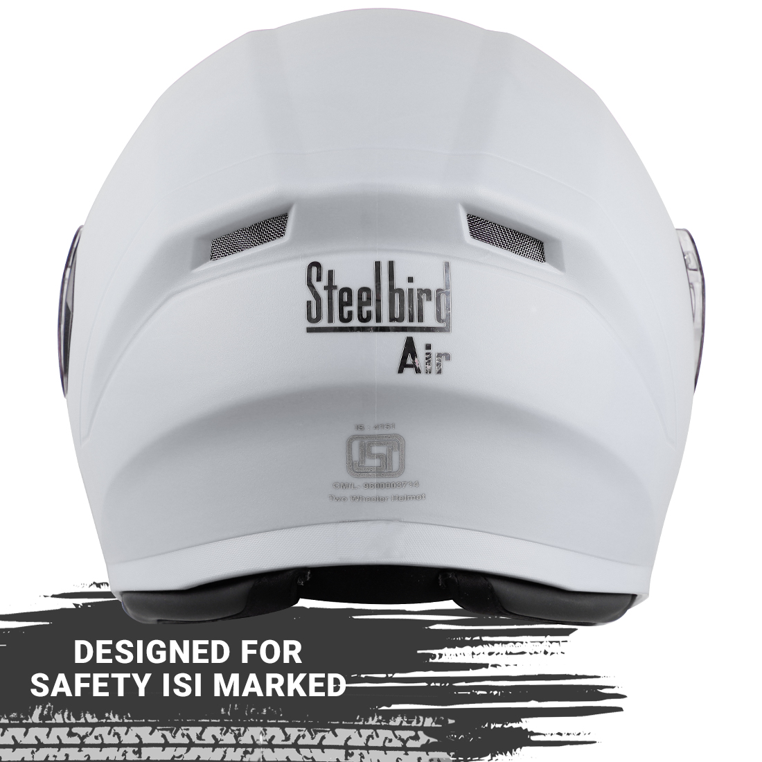 Steelbird SBA-21 GT Full Face ISI Certified Helmet With Inner Smoke Sun Shield (Dashing White With Clear Visor)