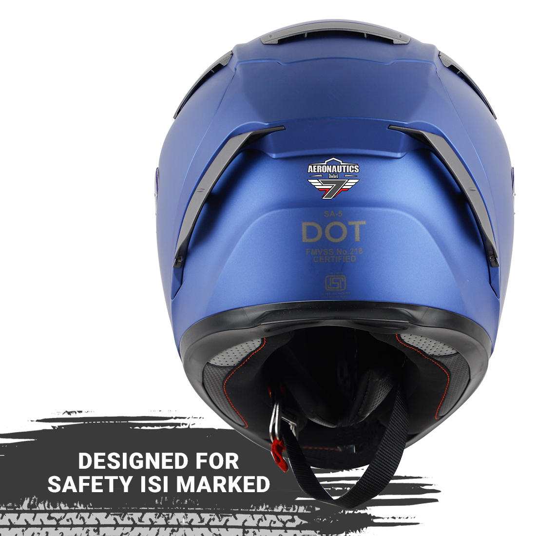 Steelbird SA-5 7Wings Aeronautics Full Face DOT Certified Helmet (Matt Y. Blue Fitted With Clear Visor And Extra Anti Fog Smoke Visor)