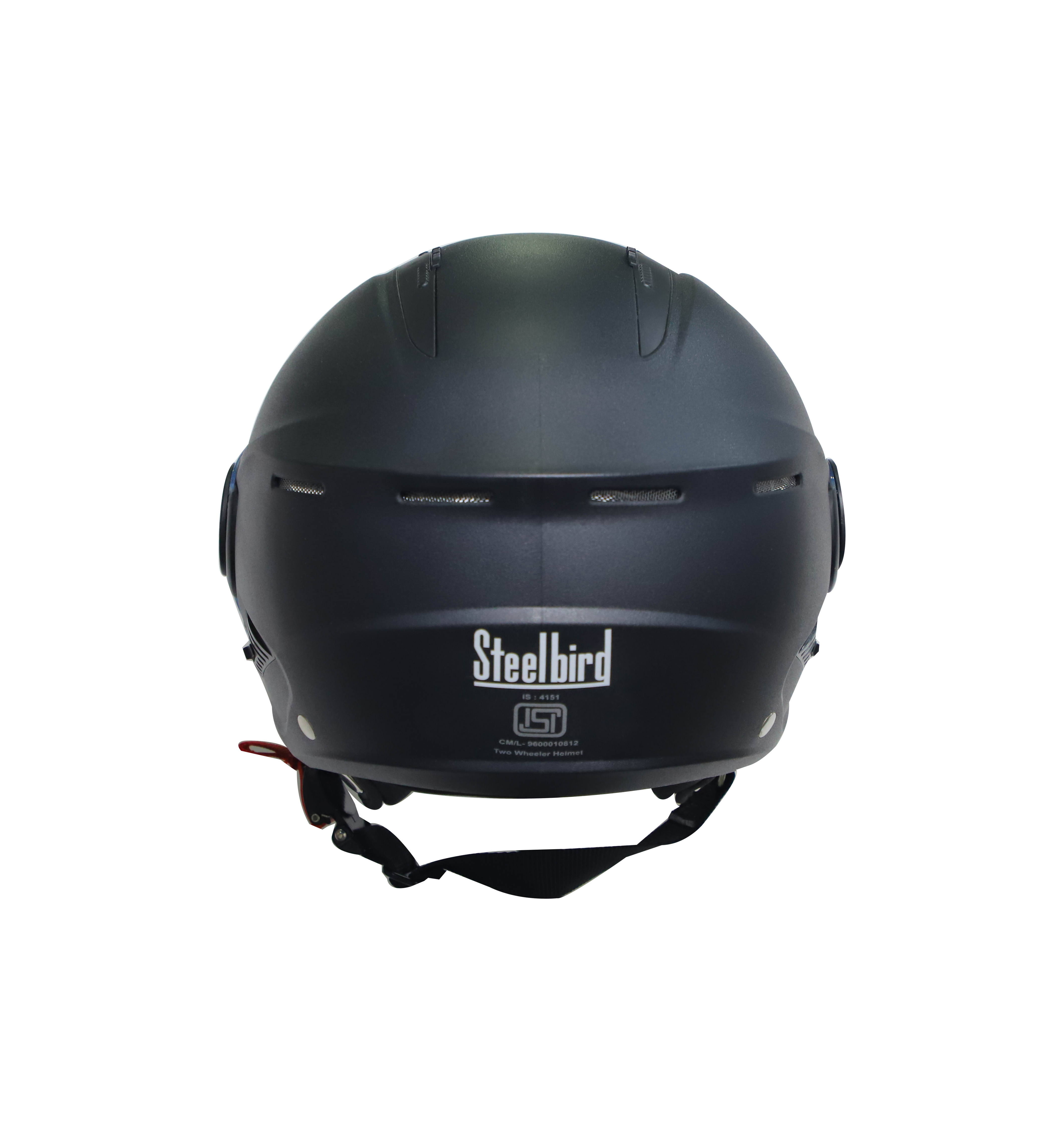 Steelbird SBH-24 Boxx Dashing ISI Certified Open Face Helmet For Men And Women (Dashing Black With Clear Visor)