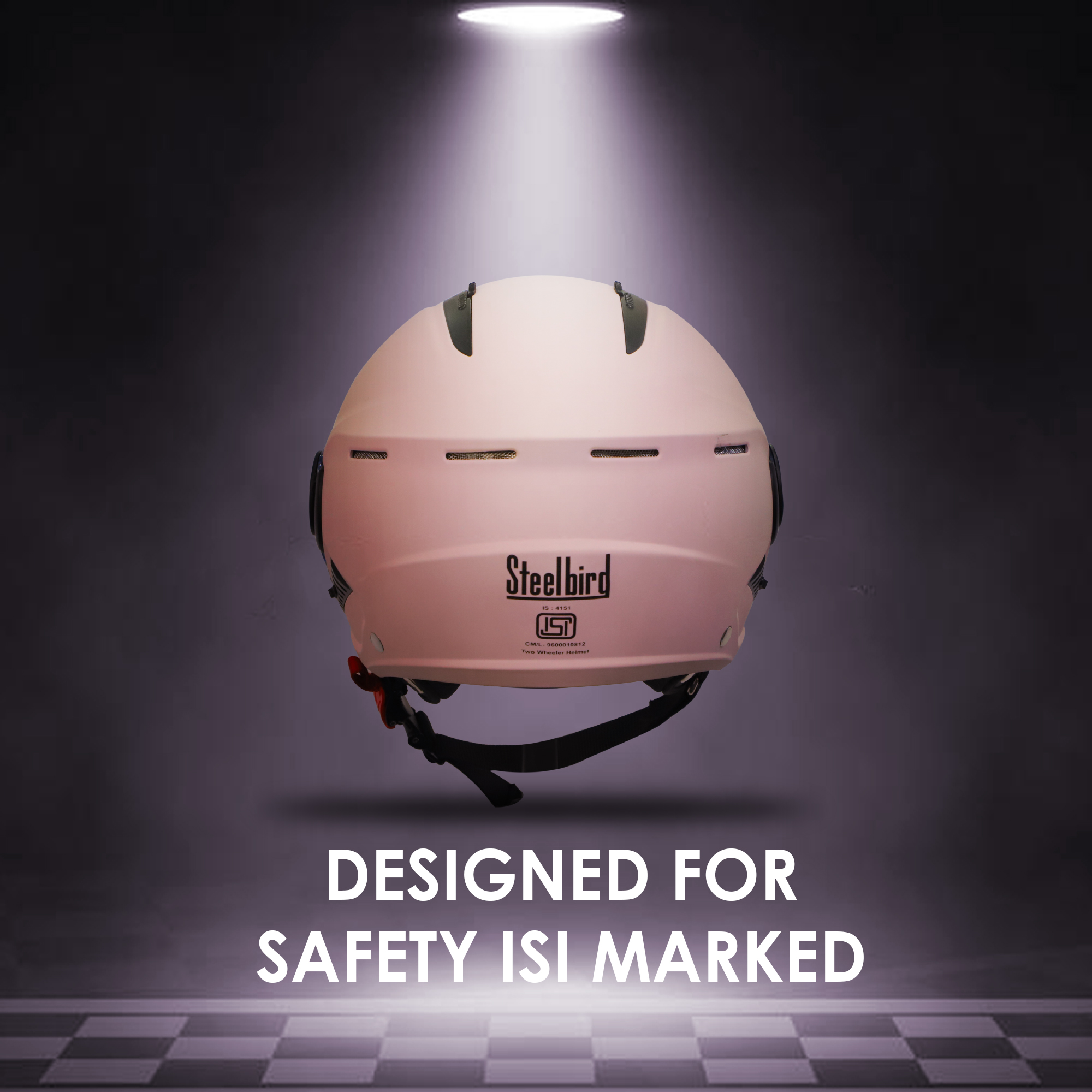 Steelbird SBH-24 Boxx ISI Certified Open Face Helmet For Men And Women (Matt Light Pink With Clear Visor)