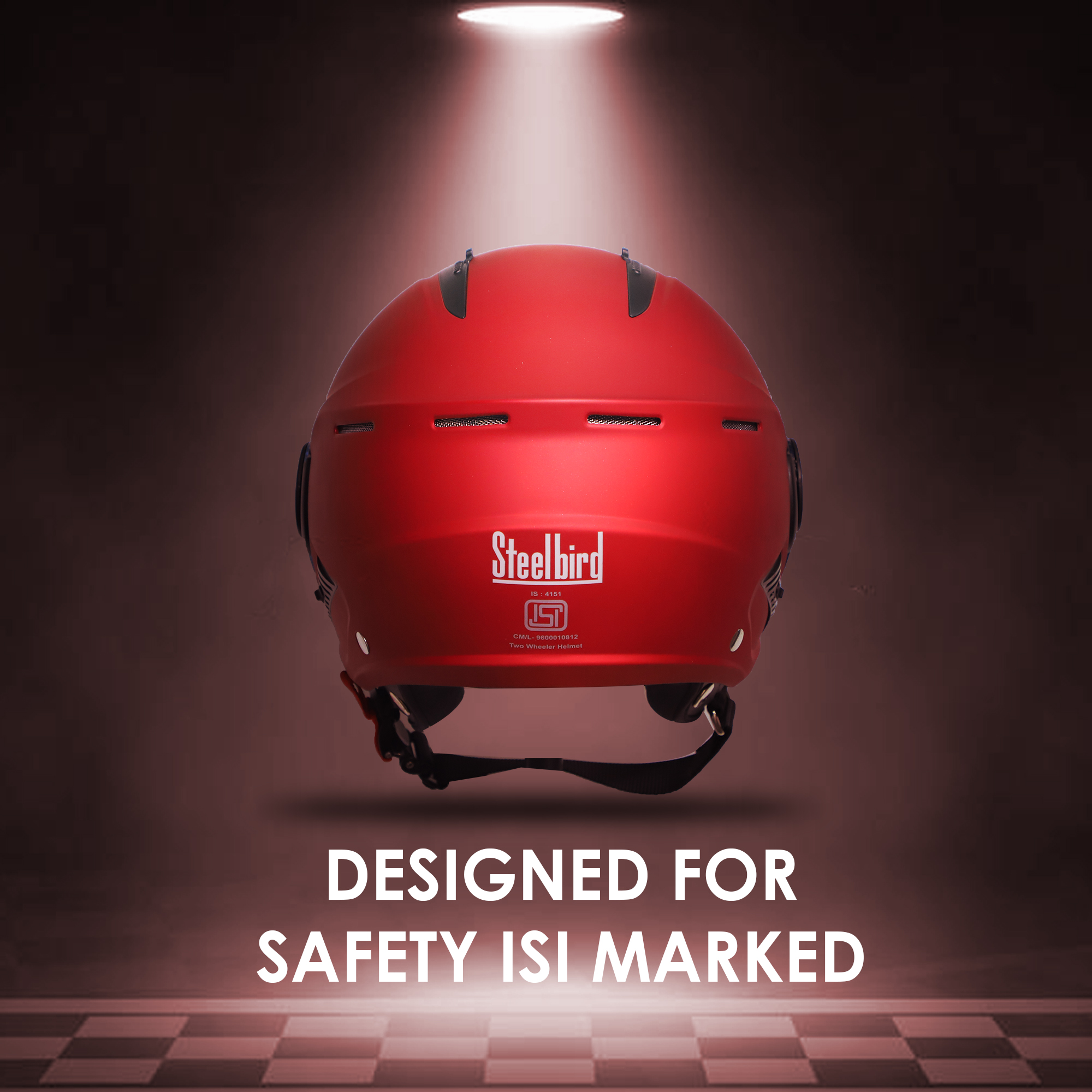 Steelbird SBH-24 Boxx ISI Certified Open Face Helmet For Men And Women (Matt Cherry Red With Clear Visor)