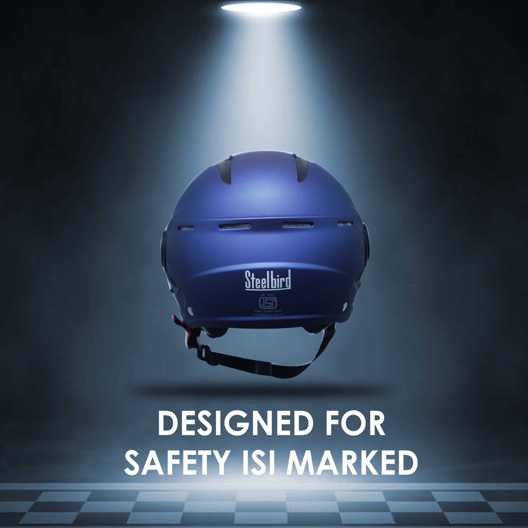 Steelbird SBH-24 Boxx ISI Certified Open Face Helmet For Men And Women (Matt Y. Blue With Clear Visor)