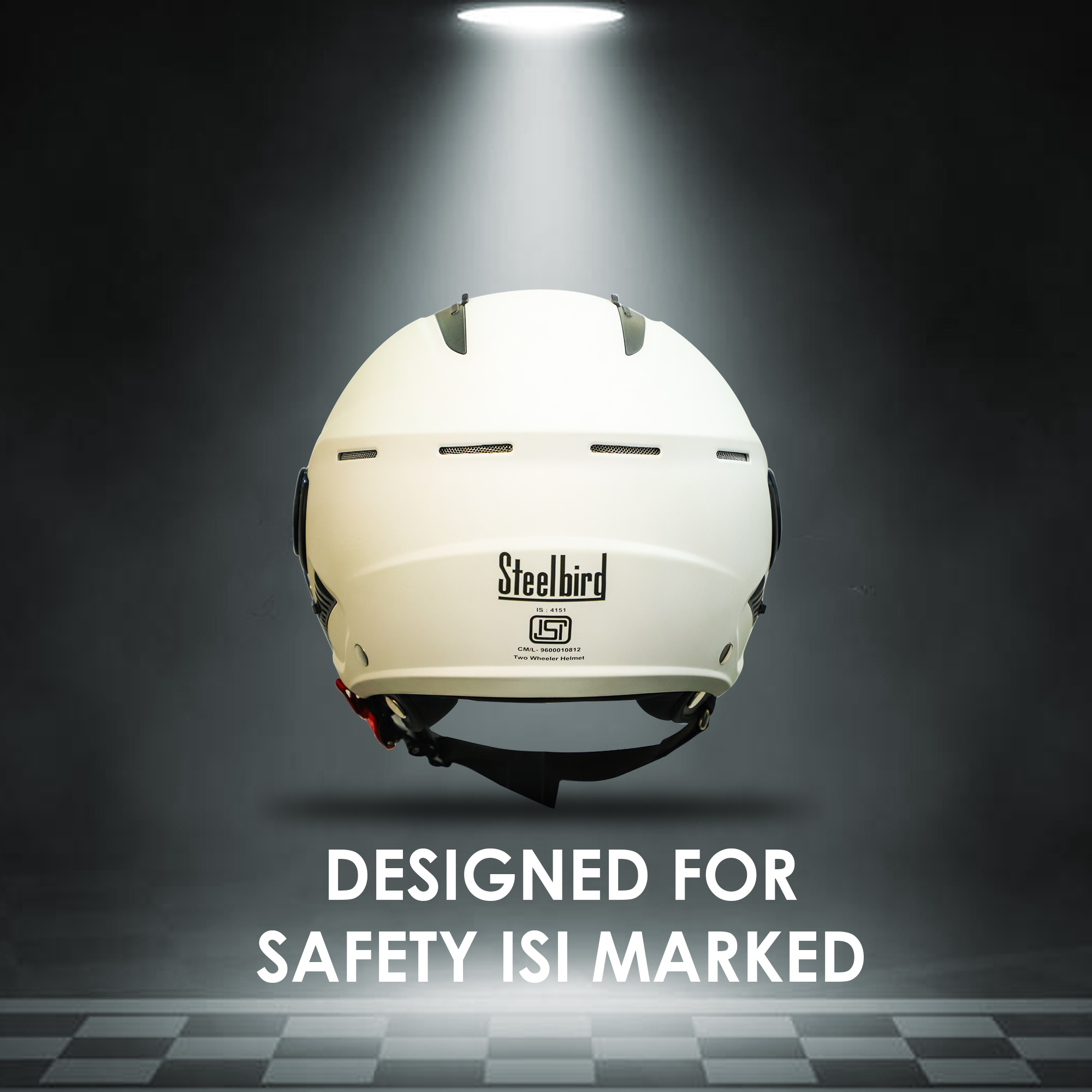 Steelbird SBH-24 Boxx ISI Certified Open Face Helmet For Men And Women (Matt White With Clear Visor)
