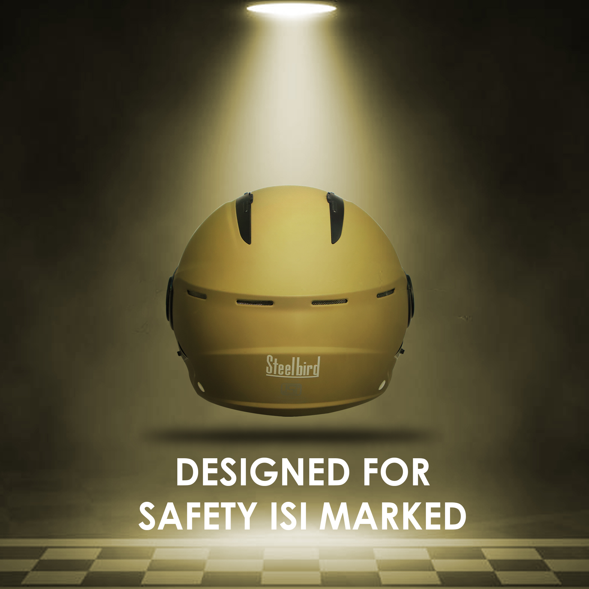 Steelbird SBH-24 Boxx ISI Certified Open Face Helmet For Men And Women (Matt Desert Storm With Clear Visor)