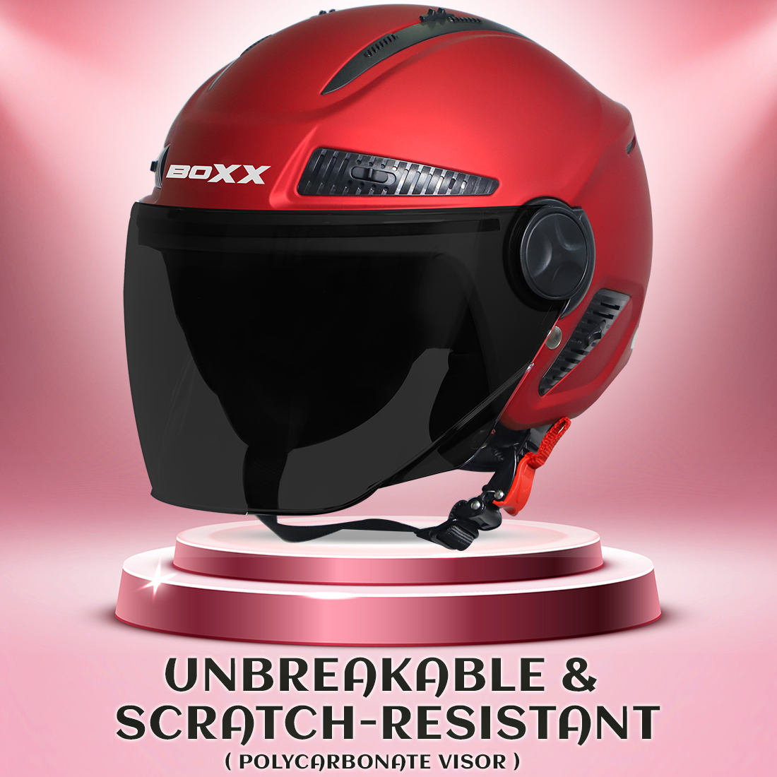 Steelbird SBH-24 Boxx ISI Certified Open Face Helmet For Men And Women (