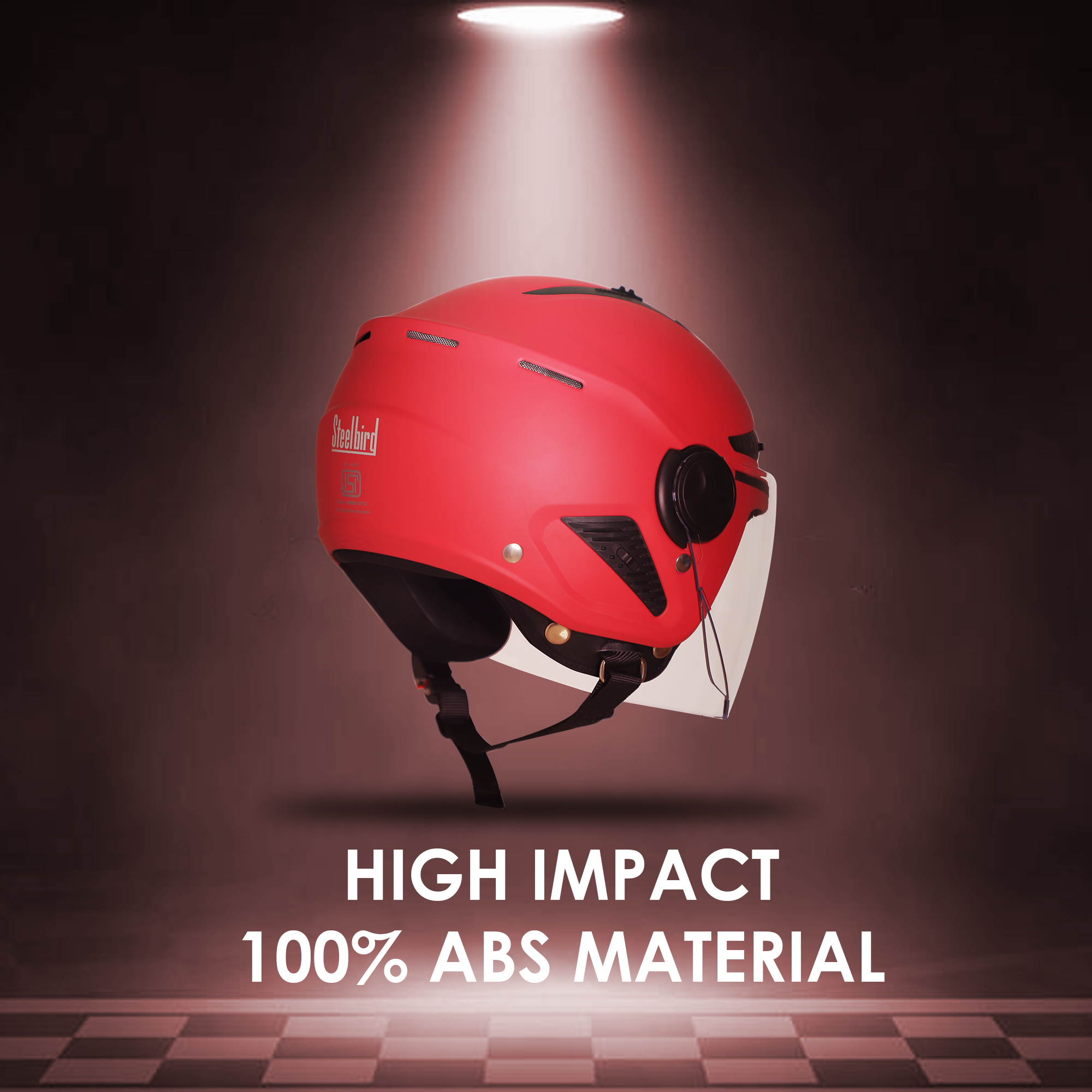 Steelbird SBH-24 Boxx ISI Certified Open Face Helmet For Men And Women (Matt Berry Pink With Clear Visor)