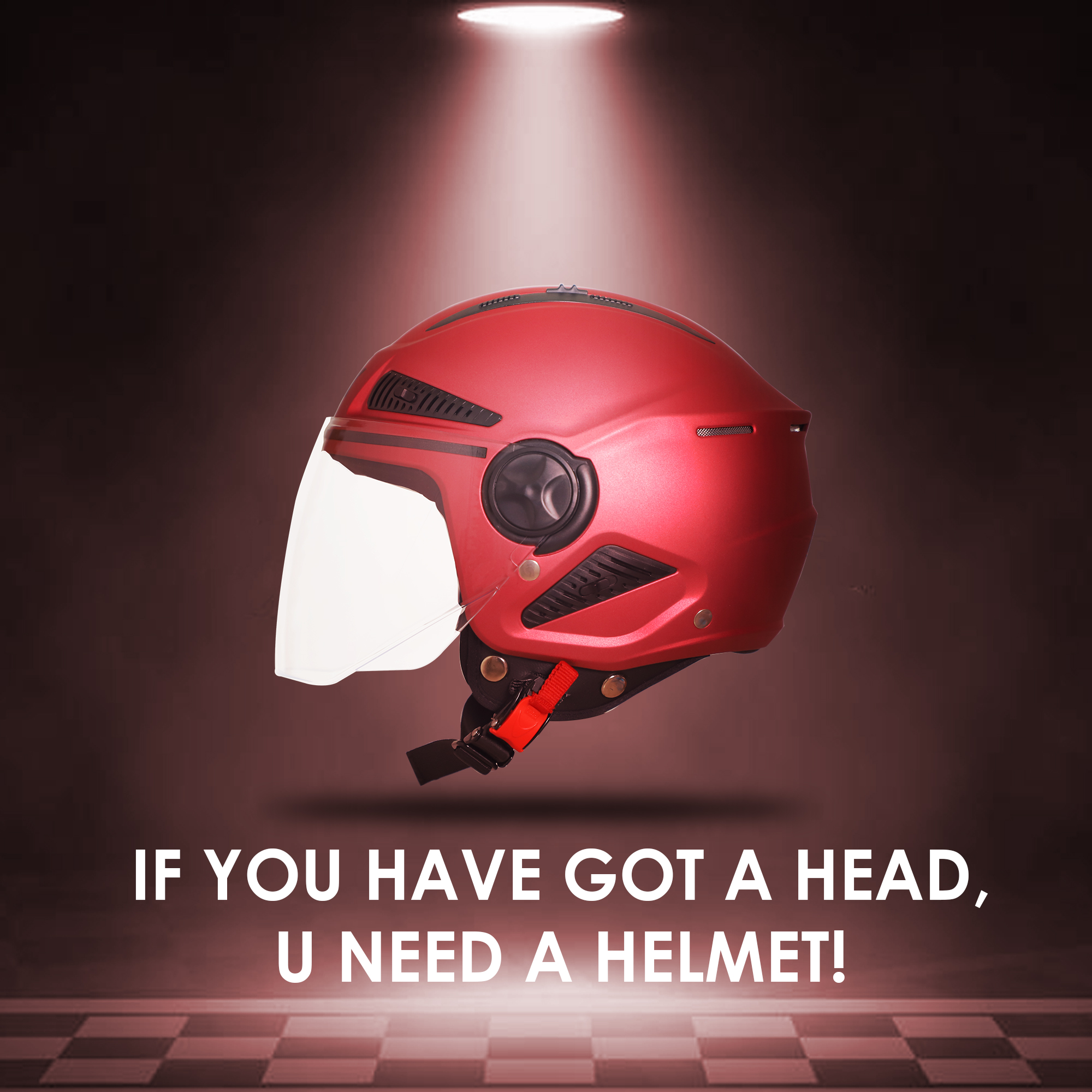 Steelbird SBH-24 Boxx ISI Certified Open Face Helmet For Men And Women (Matt Metallic Pink With Clear Visor)