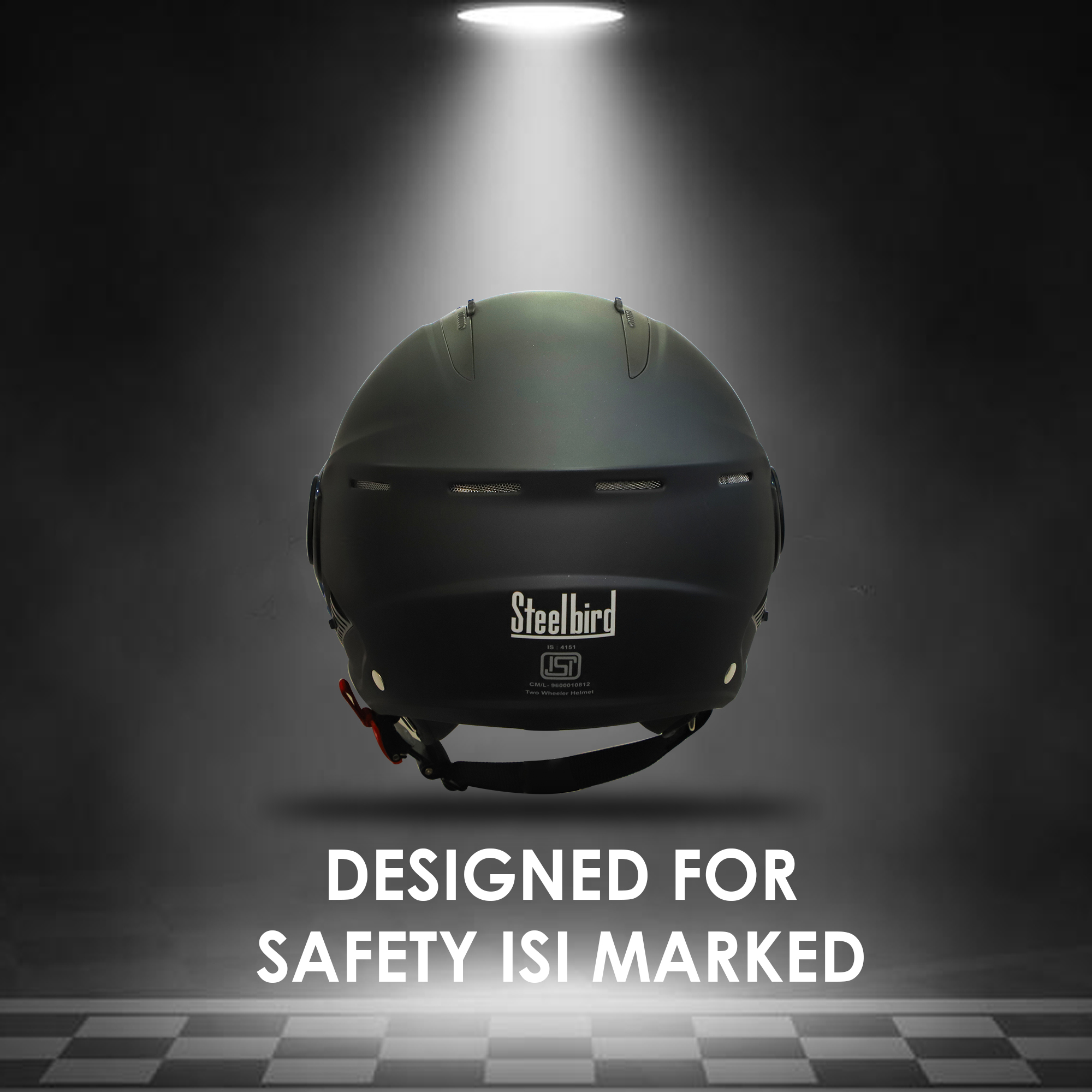 Steelbird SBH-24 Boxx ISI Certified Open Face Helmet For Men And Women (Matt Black With Clear Visor)