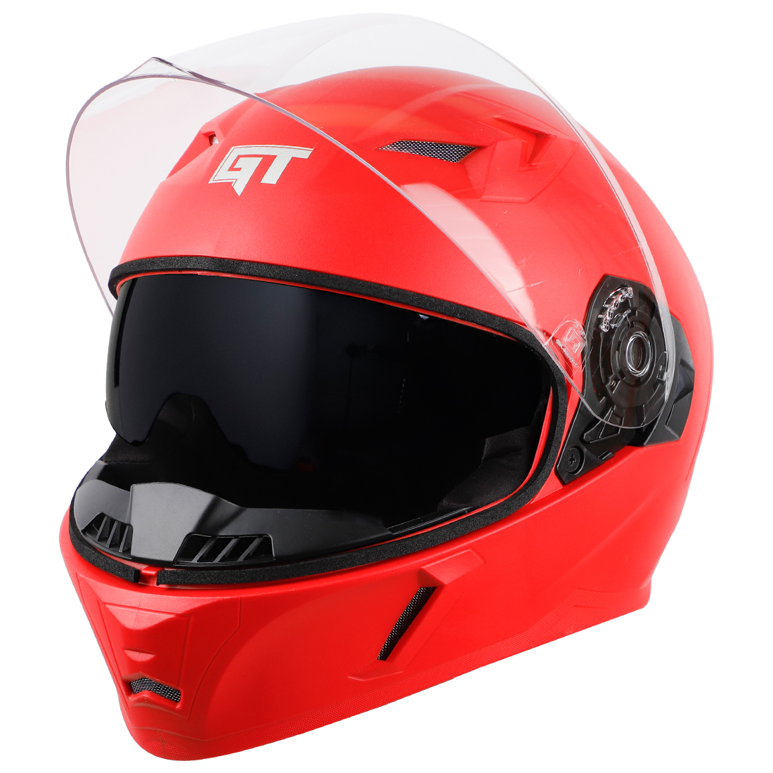 Steelbird SBA-21 GT Full Face ISI Certified Helmet With Inner Smoke Sun Shield (Dashing Red With Clear Visor)