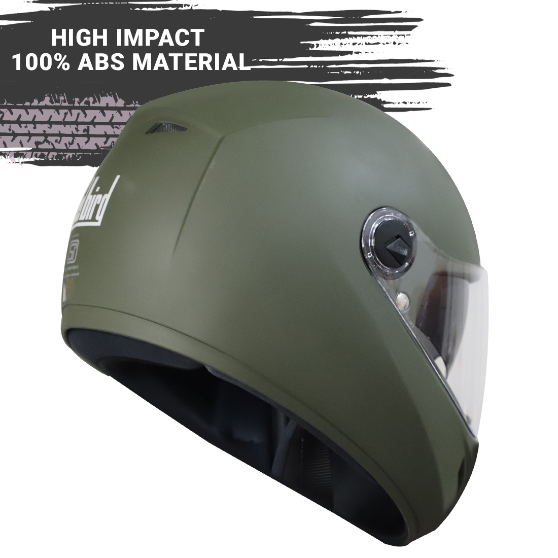 Steelbird SB-39 Cyborg ISI Certified Full Face Helmet For Men And Women With Sun Shield (Matt Battle Green)