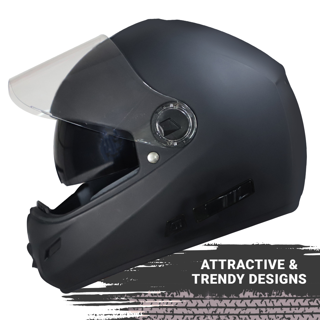 Steelbird SB-39 Cyborg ISI Certified Full Face Helmet For Men And Women With Sun Shield (Matt Black)