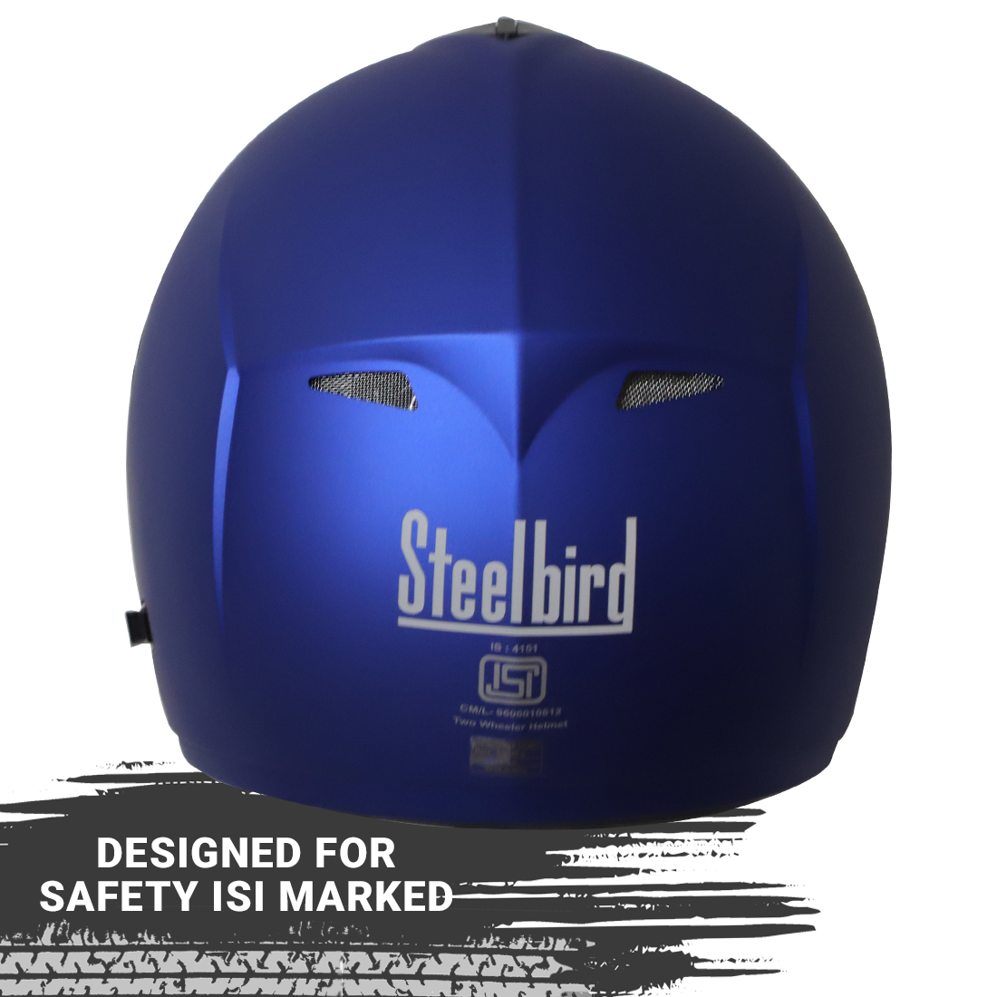 Steelbird SB-39 Cyborg ISI Certified Full Face Helmet For Men And Women With Sun Shield (Matt Y. Blue)