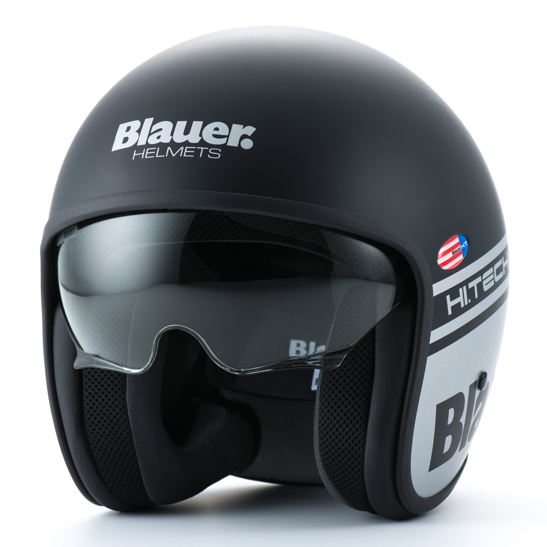 Steelbird Blauer Pilot ISI/ECE Certified Open Face Helmet (Matt Black)