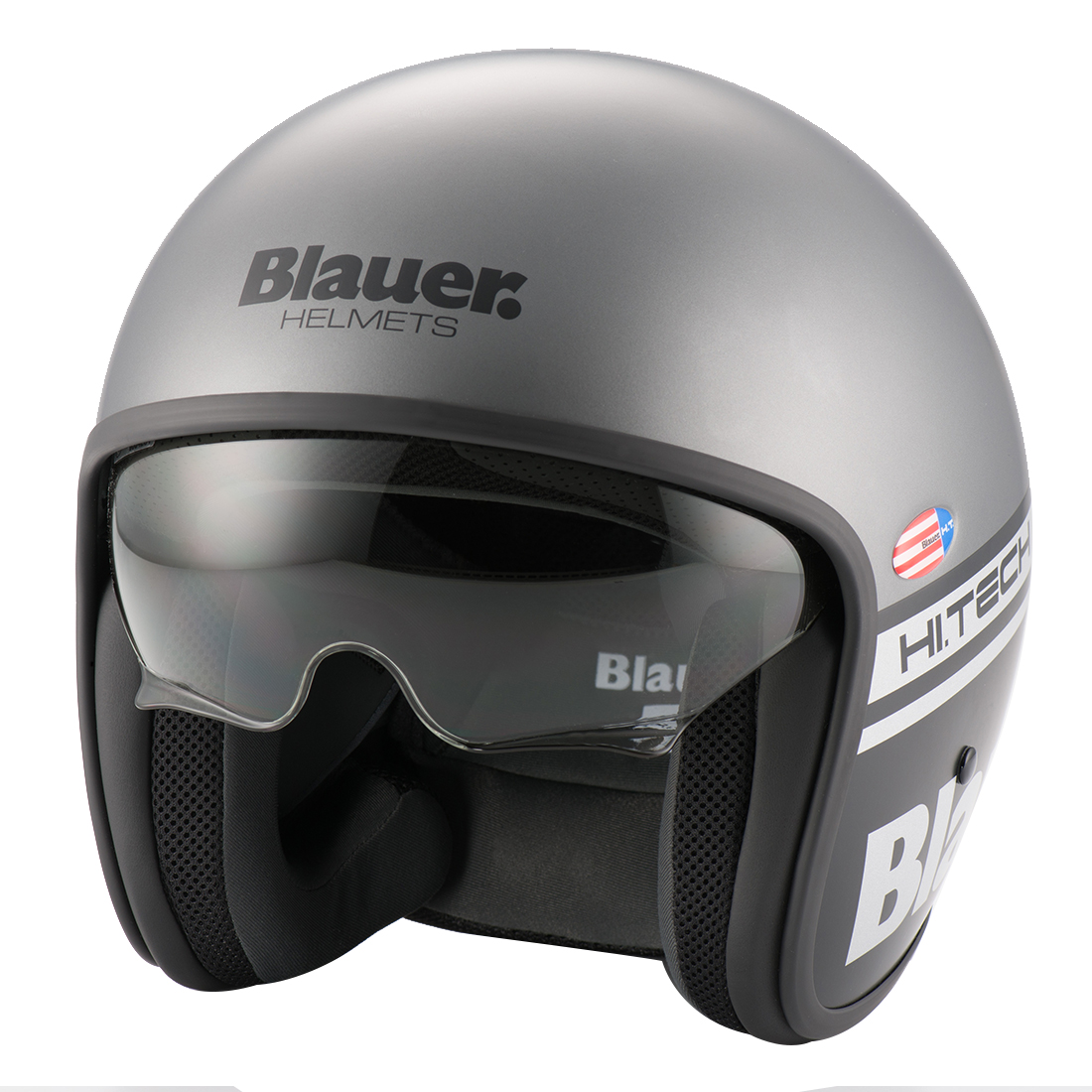 Steelbird Blauer Pilot ISI/ECE Certified Open Face Helmet (Matt Grey)