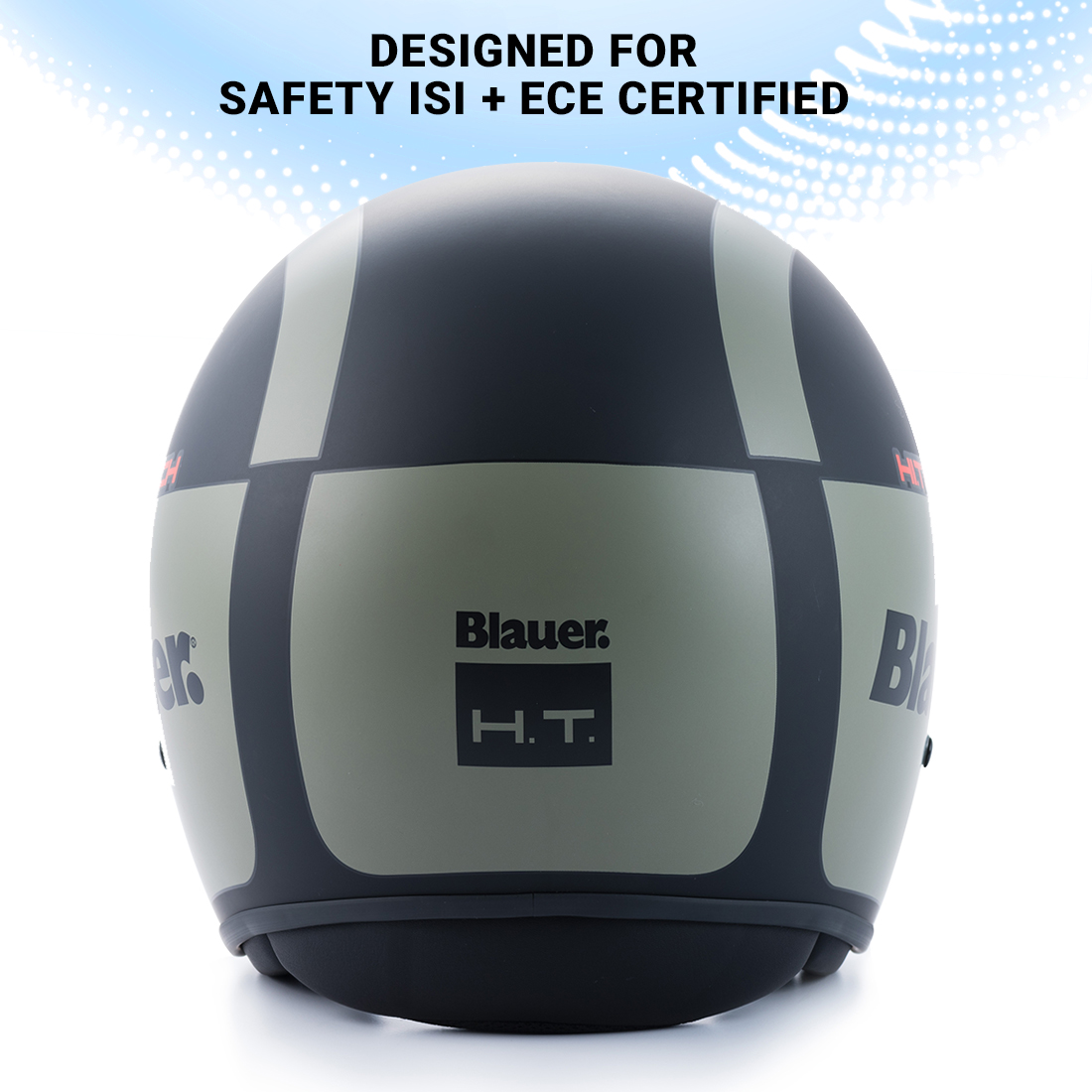 Steelbird Blauer Pilot ISI/ECE Certified Open Face Helmet (Matt Green)