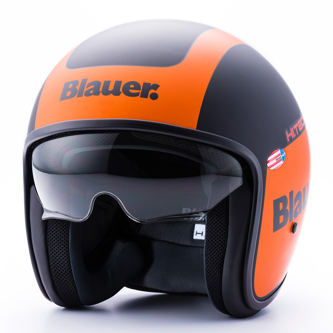 Steelbird Blauer Pilot ISI/ECE Certified Open Face Helmet (Matt Orange)