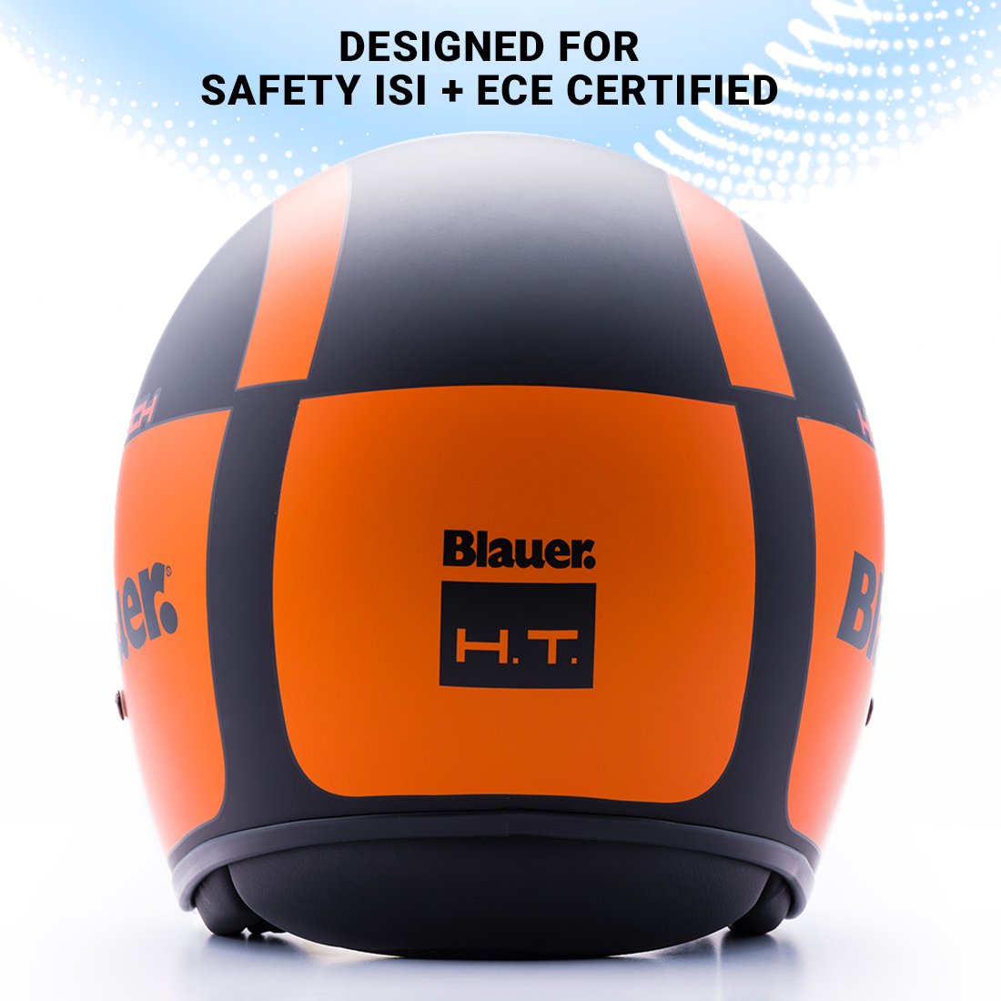 Steelbird Blauer Pilot ISI/ECE Certified Open Face Helmet (Matt Orange)