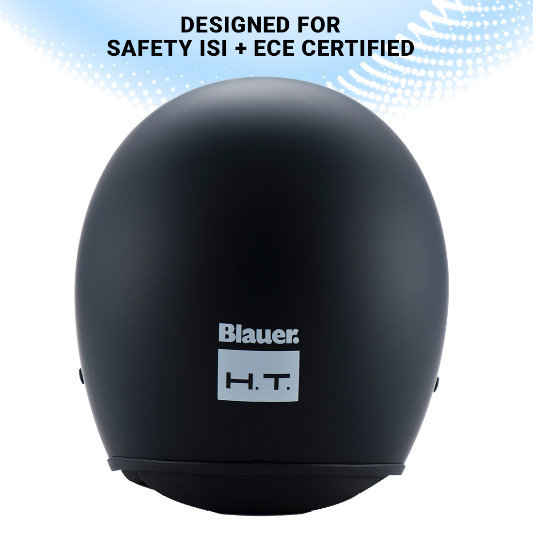 Steelbird Blauer Pilot ISI/ECE Certified Open Face Helmet (Monochrome Matt Black)