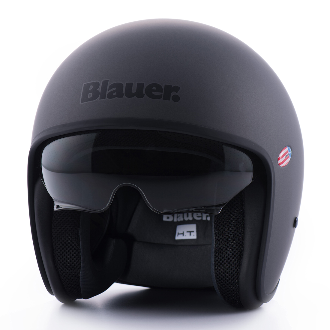 Steelbird Blauer Pilot ISI/ECE Certified Open Face Helmet (Monochrome Matt Titanium)