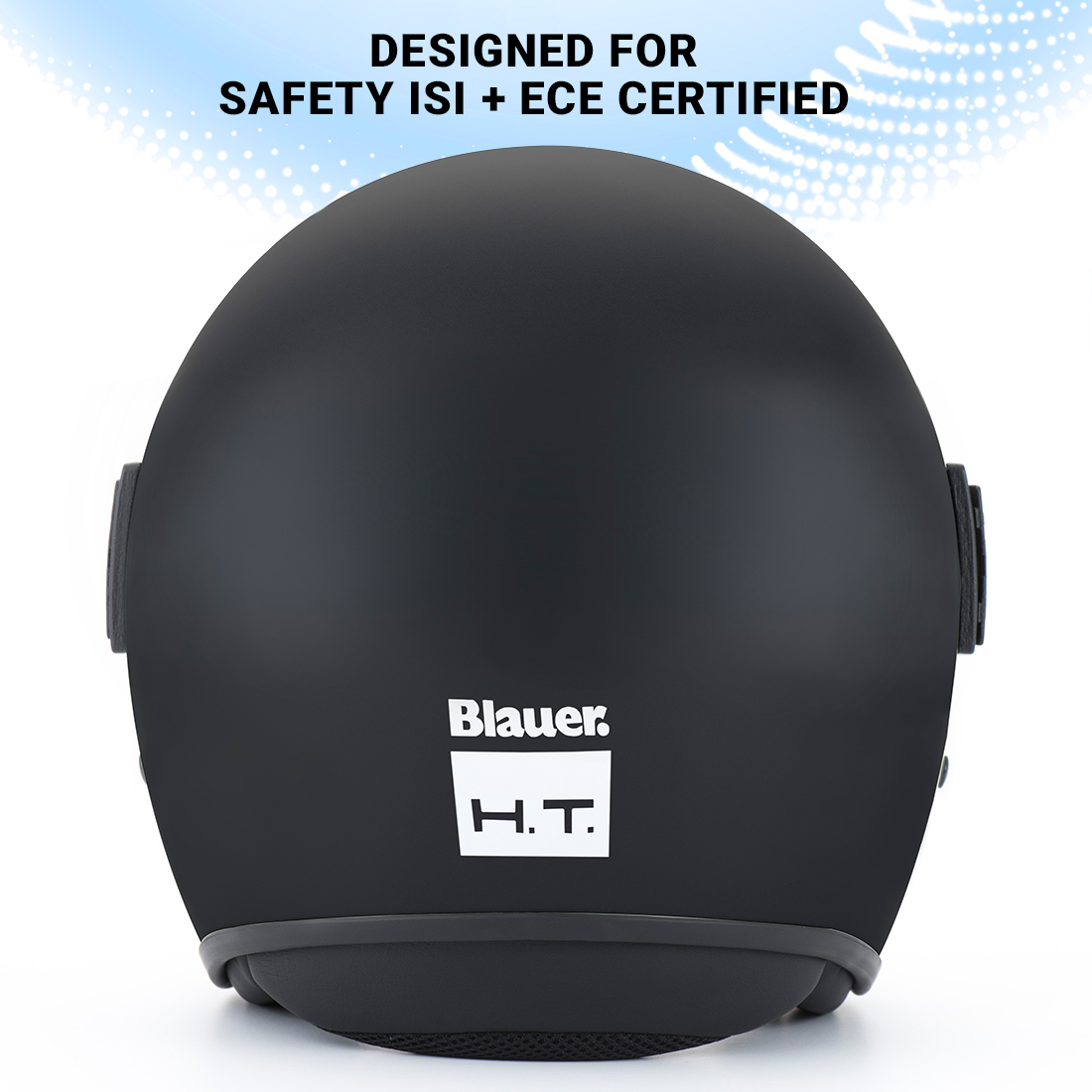 Steelbird Blauer Pod Classic ISI/ECE Certified Open Face Helmet Fitted With Inner Smoke Sun Shield And Outer Clear Visor (Monochrome Matt Black)